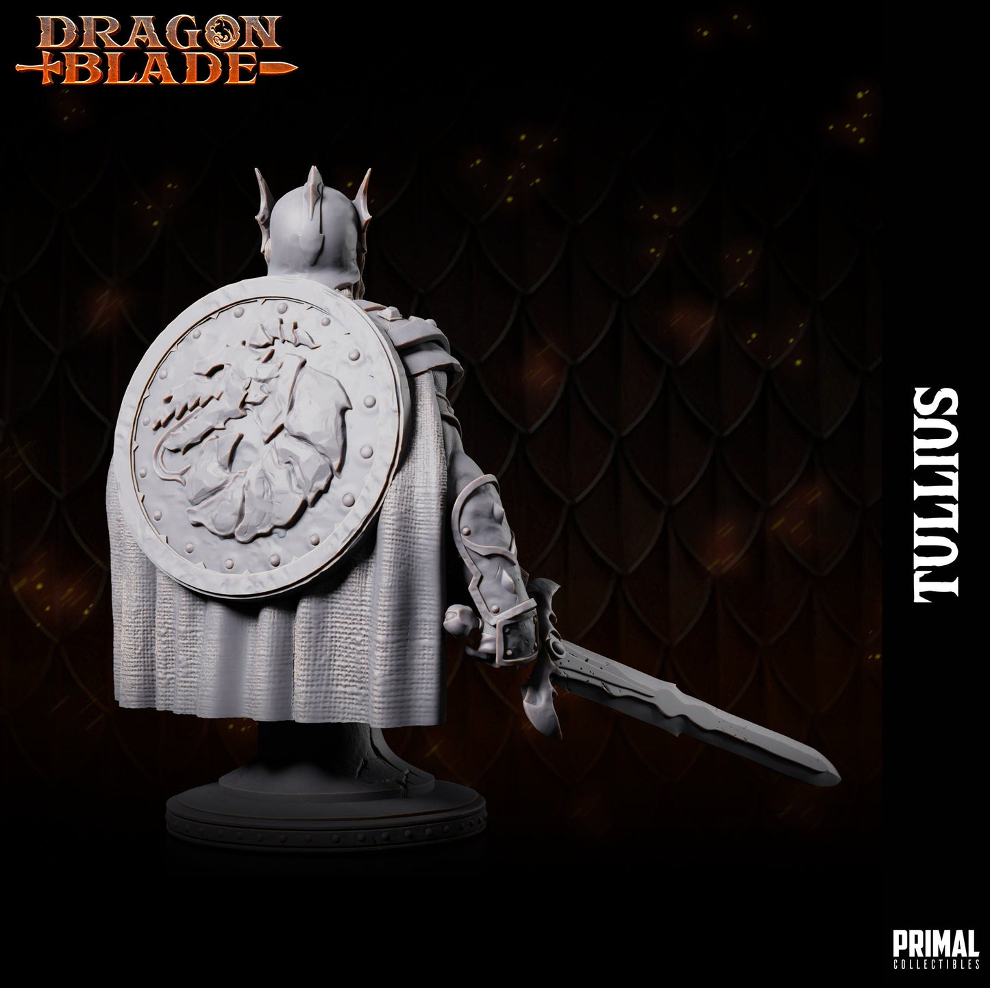 Human Warrior Tullius Bust | Primal Collectibles | Compatible with D&D/AoS | Fantasy
