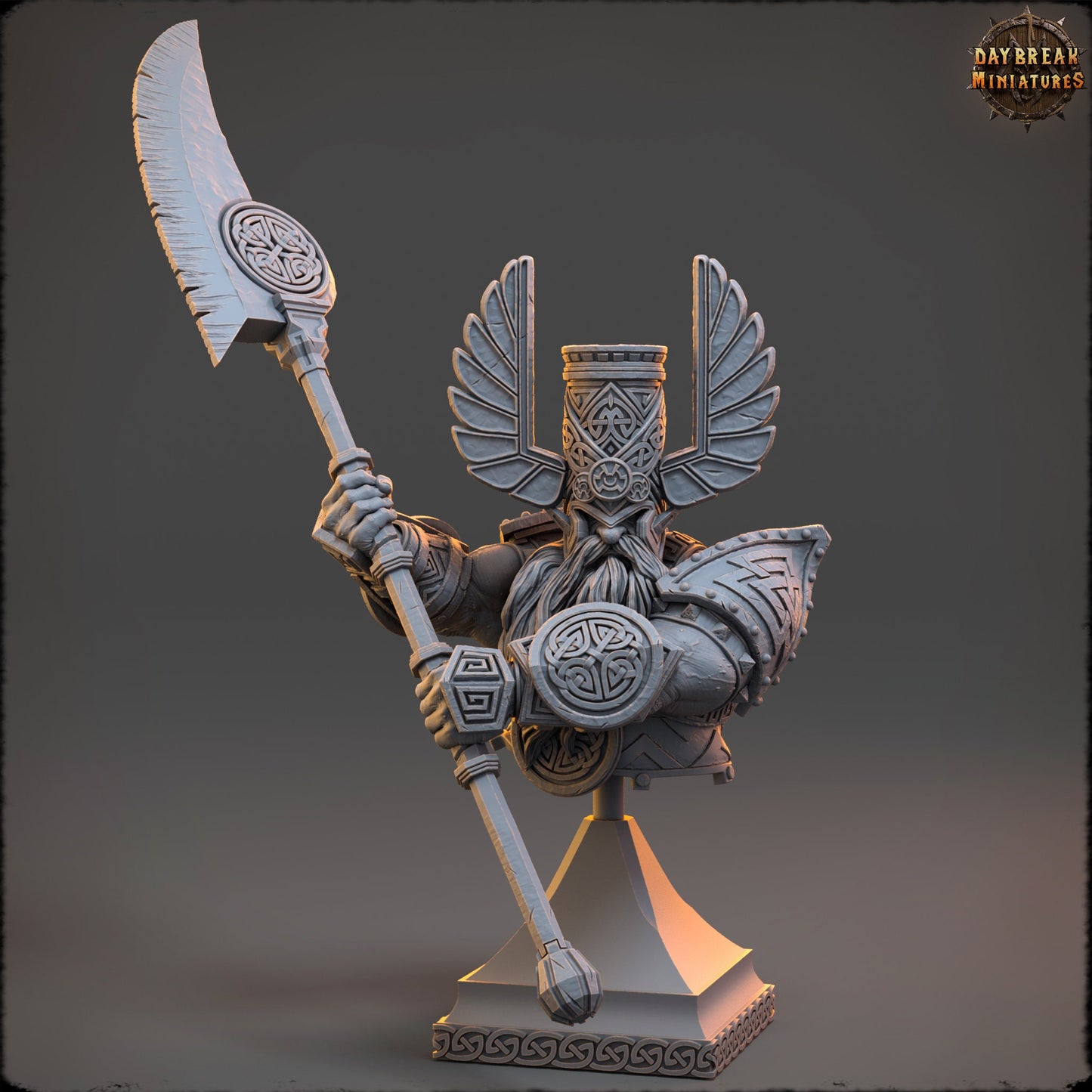 Dwarf Warrior Rauban Bust | DayBreak Miniatures | Compatible with D&D/AOS | Fantasy | Tabletop