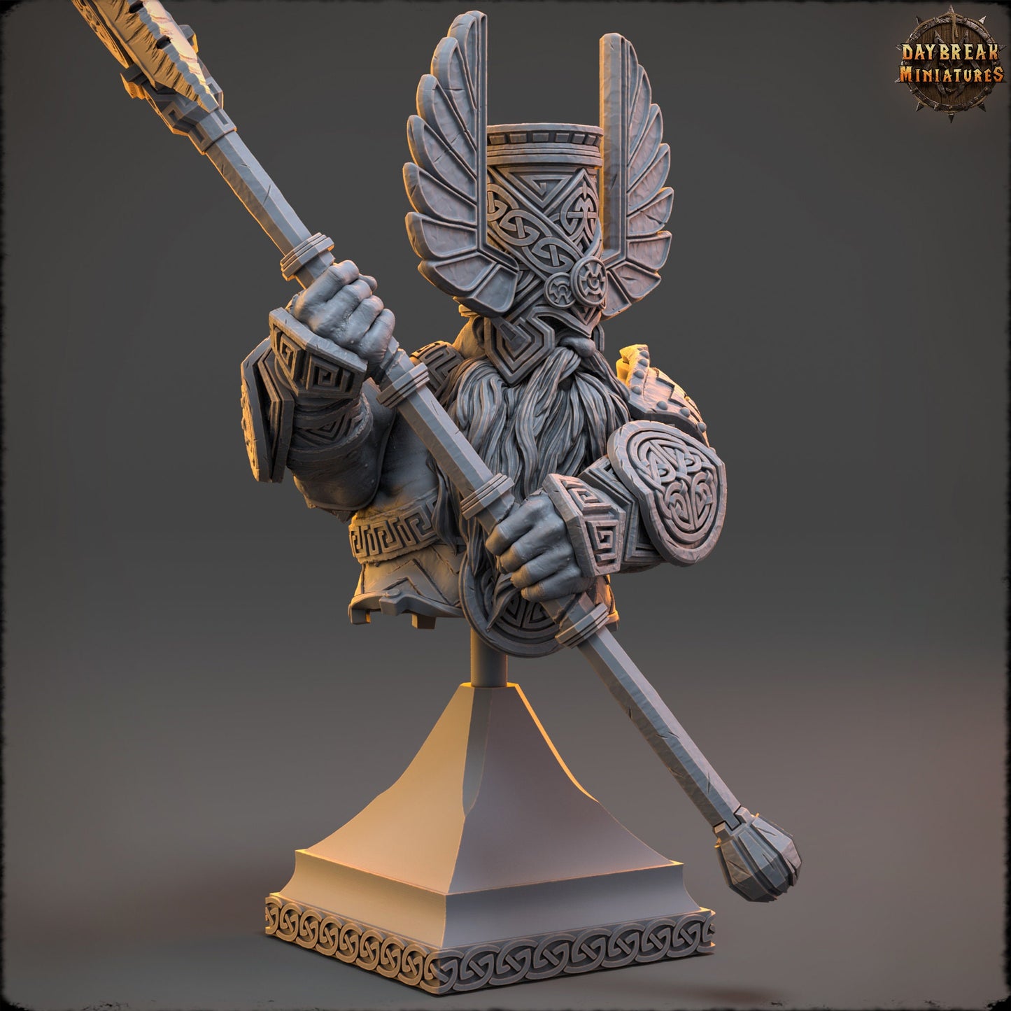 Dwarf Warrior Rauban Bust | DayBreak Miniatures | Compatible with D&D/AOS | Fantasy | Tabletop