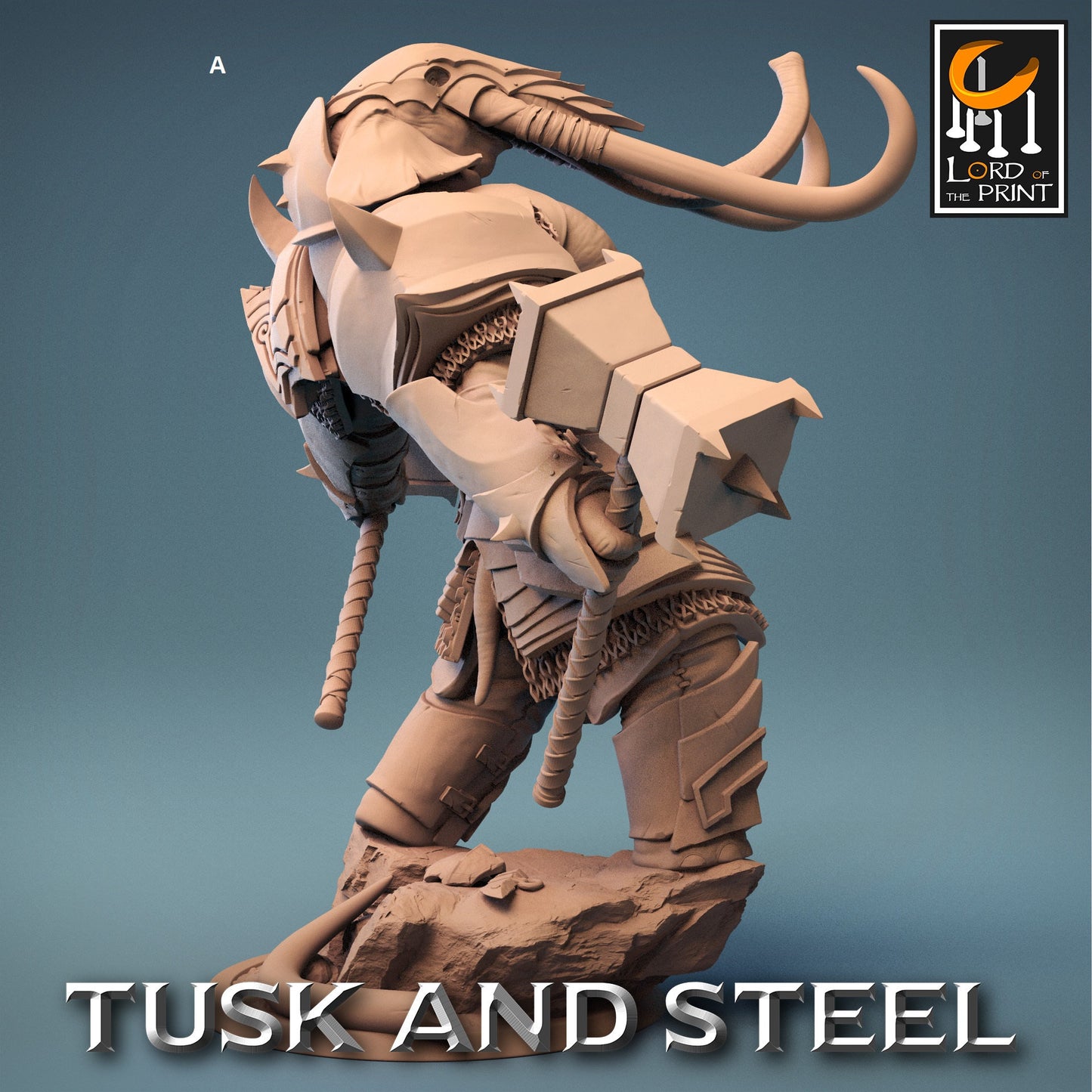 Loxodon with Dual Great Hammer | Rescale Miniatures | Compatible with D&D/AoS | Fantasy | Tabletop RPG