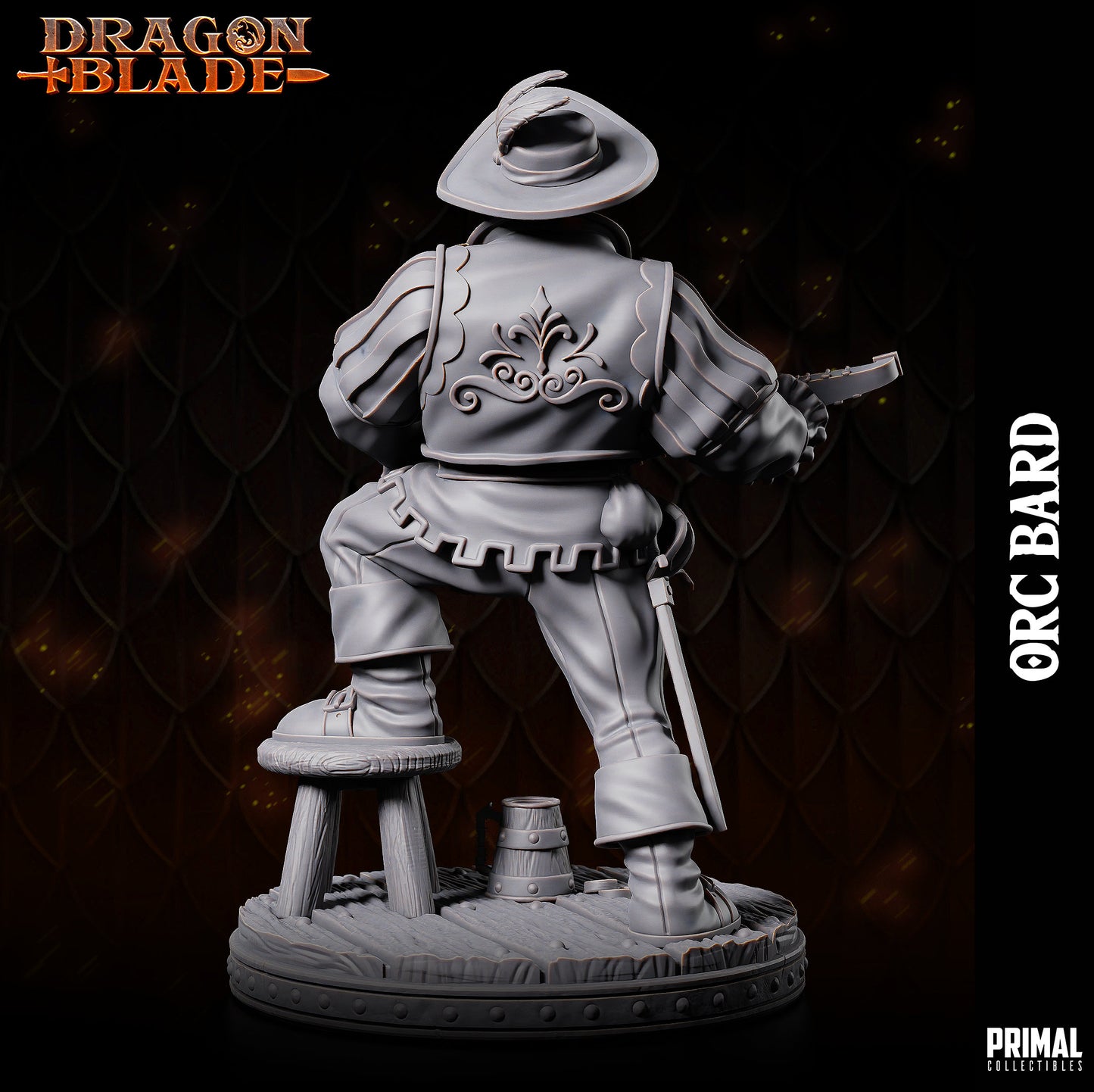 Orc Bard | Primal Collectibles | Compatible with D&D/AoS | Fantasy