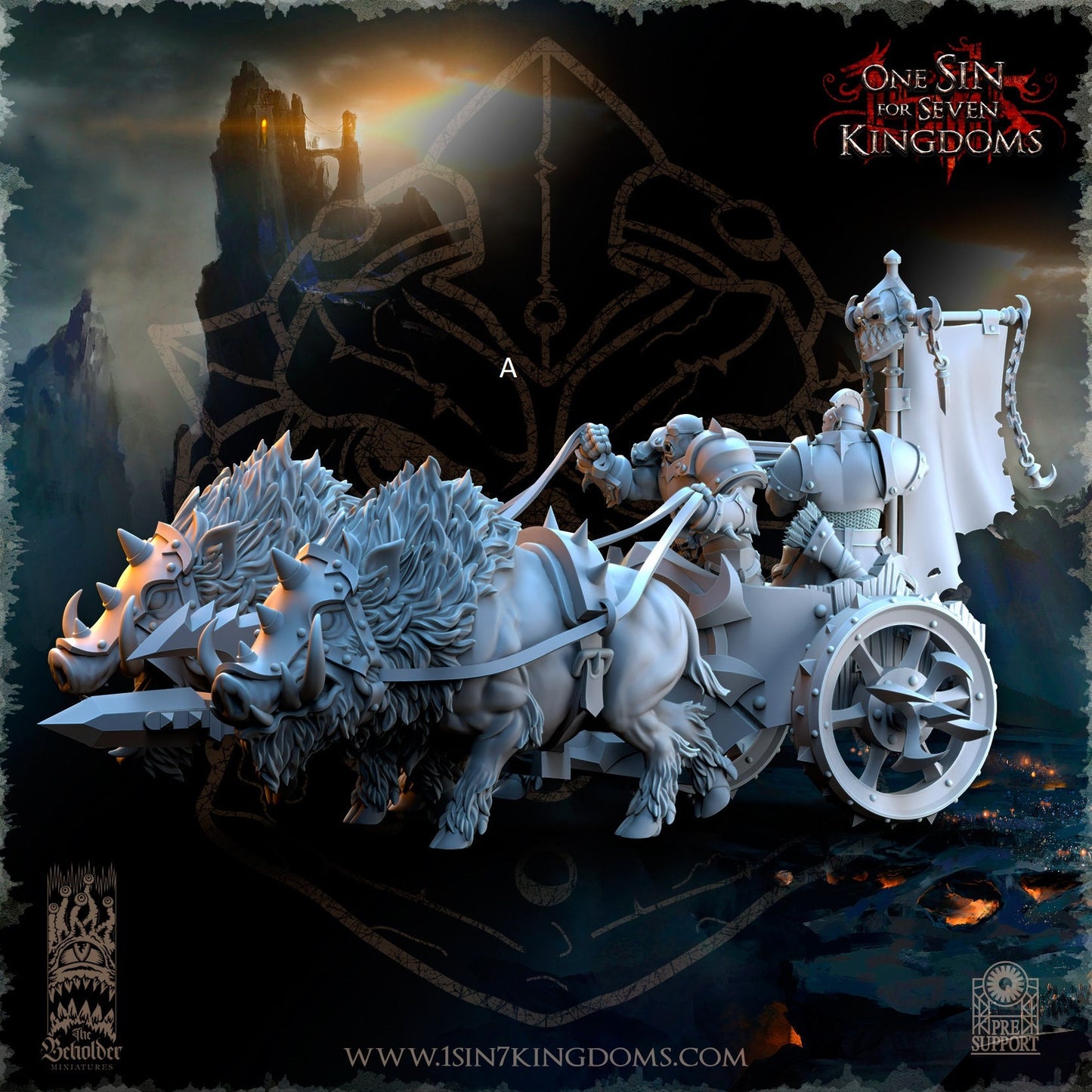 Orc Boar Chariot | The Beholder Miniatures | Compatible with D&D/AoS | Fantasy | Tabletop RPG