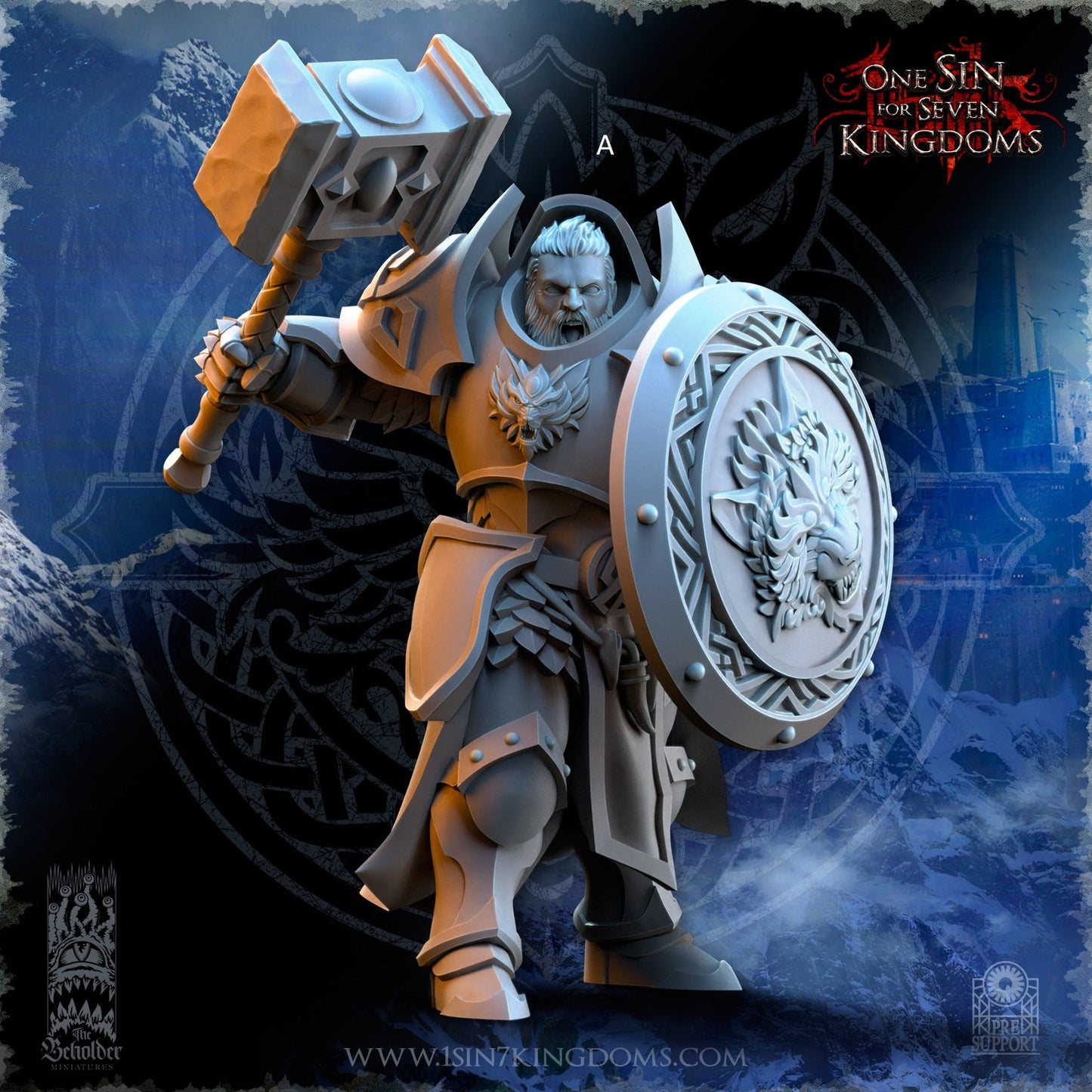 StormWolves Eternals Hammers No Helmet | The Beholder Miniatures | Compatible with D&D/AoS | Fantasy | Tabletop RPG