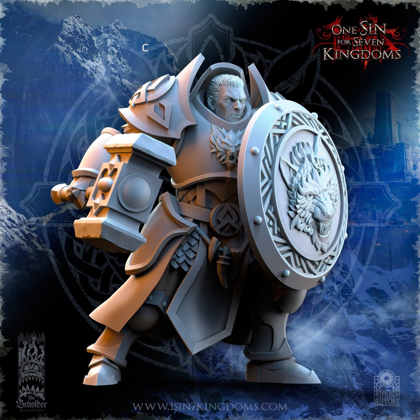 StormWolves Eternals Hammers No Helmet | The Beholder Miniatures | Compatible with D&D/AoS | Fantasy | Tabletop RPG