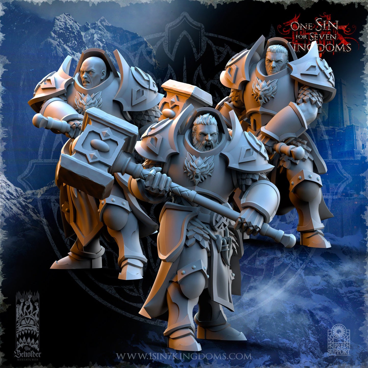 StormWolves Punisher GreatHammer No Helmet | The Beholder Miniatures | Compatible with D&D/AoS | Fantasy | Tabletop RPG