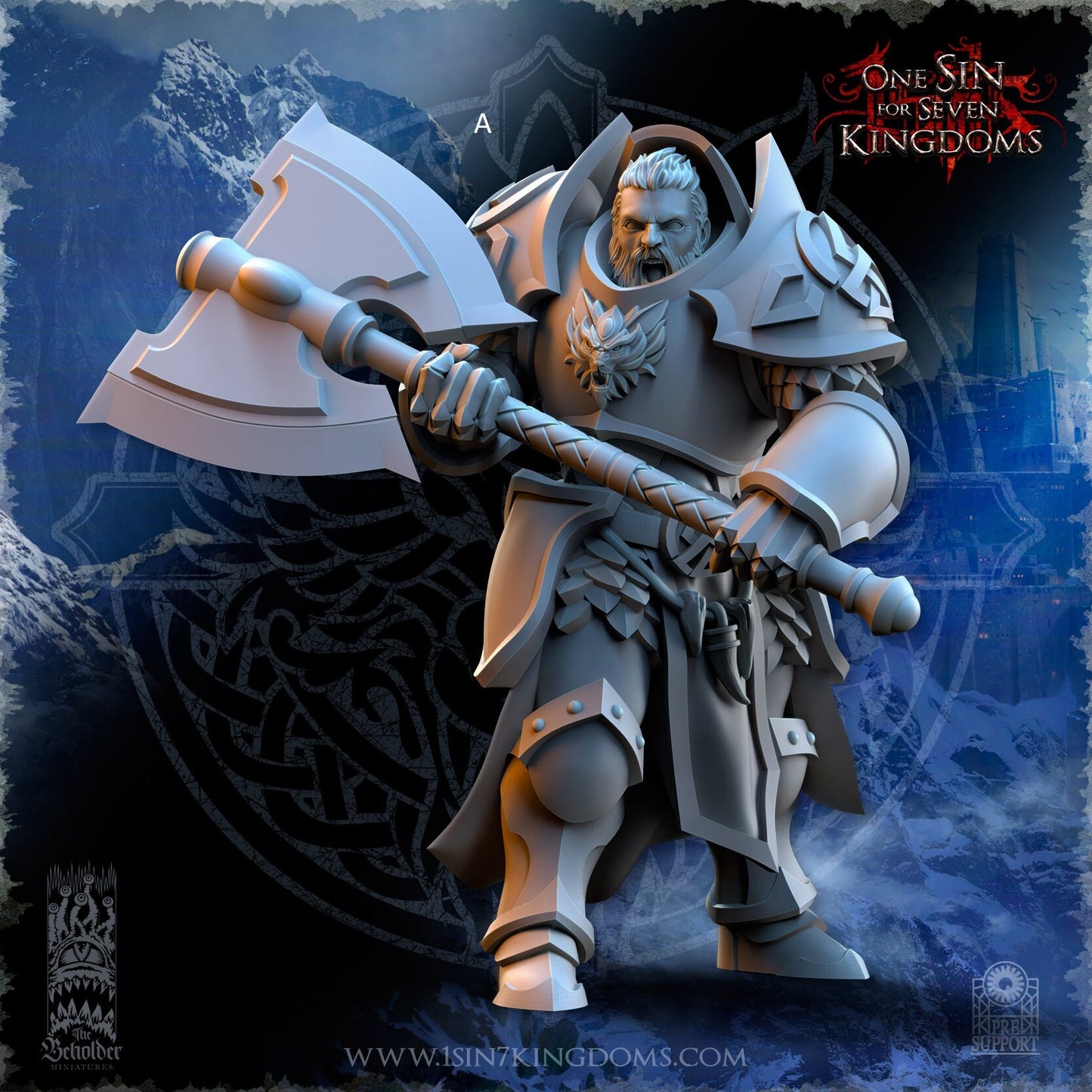 StormWolves Punisher GreatAxe No Helmet | The Beholder Miniatures | Compatible with D&D/AoS | Fantasy | Tabletop RPG