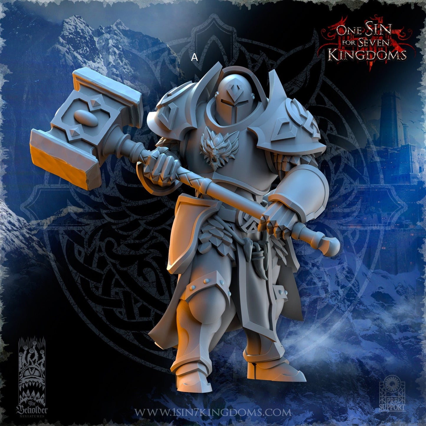 StormWolves Punisher GreatHammer Helmet | The Beholder Miniatures | Compatible with D&D/AoS | Fantasy | Tabletop RPG