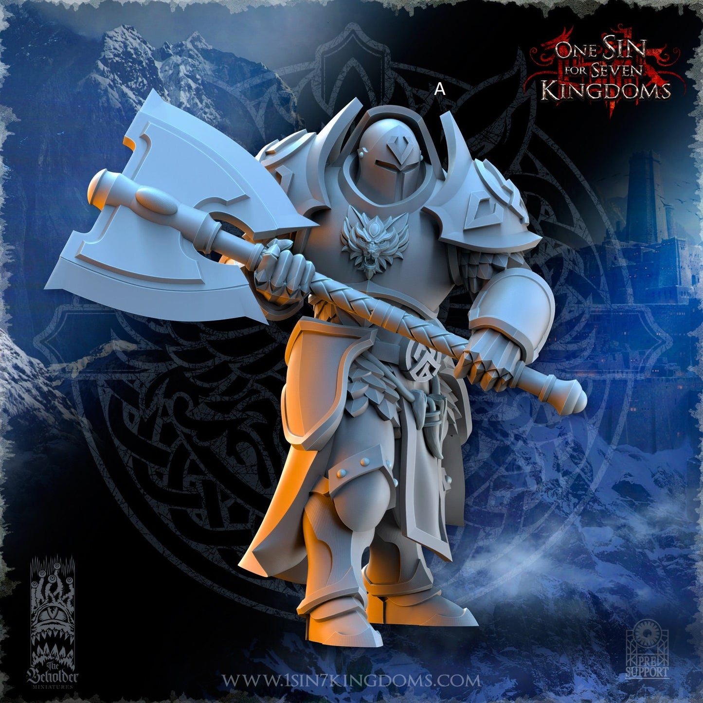 StormWolves Punisher GreatAxe Helmet | The Beholder Miniatures | Compatible with D&D/AoS | Fantasy | Tabletop RPG