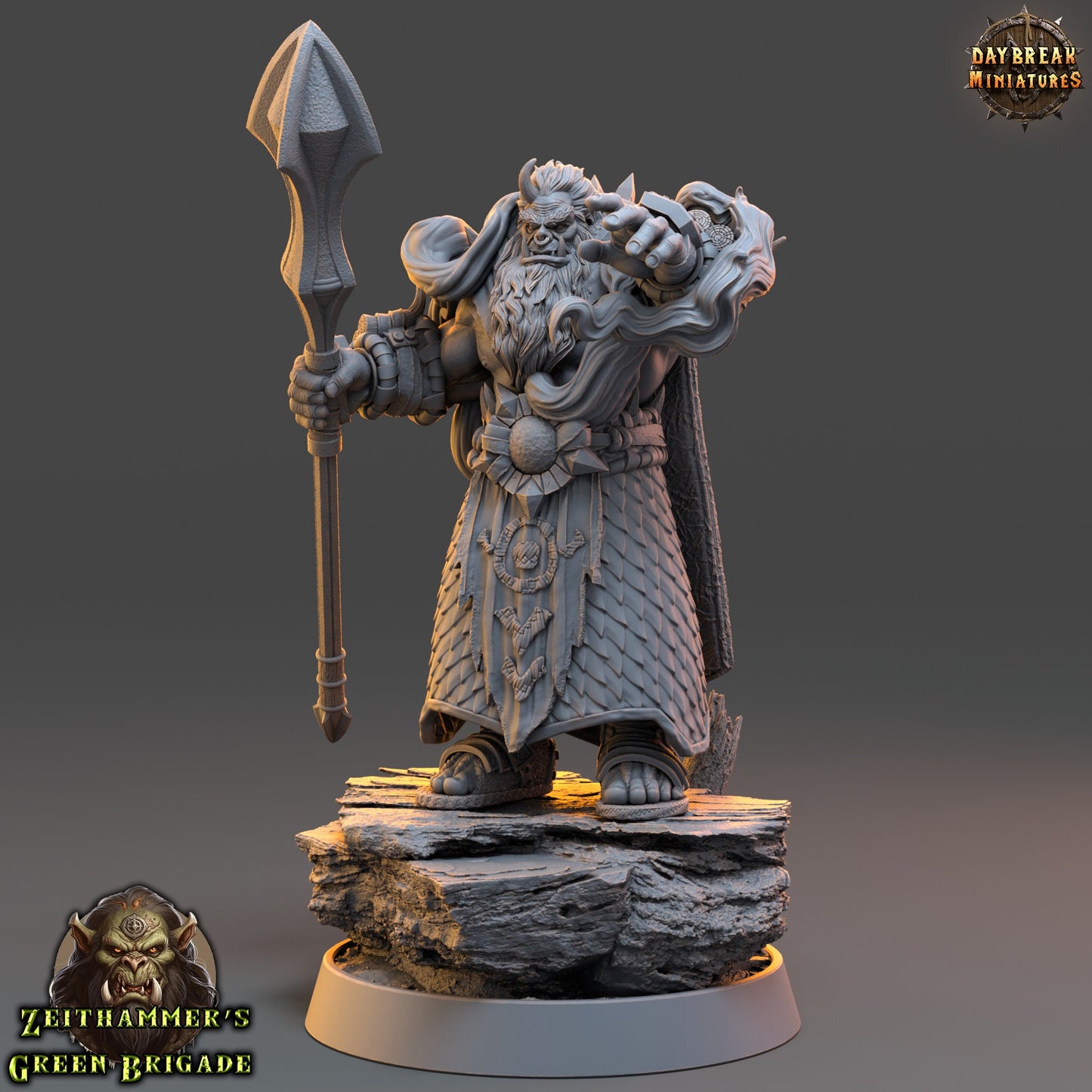 Orc Sorcerer | DayBreak Miniatures | Compatible with D&D/AOS | Fantasy | Tabletop