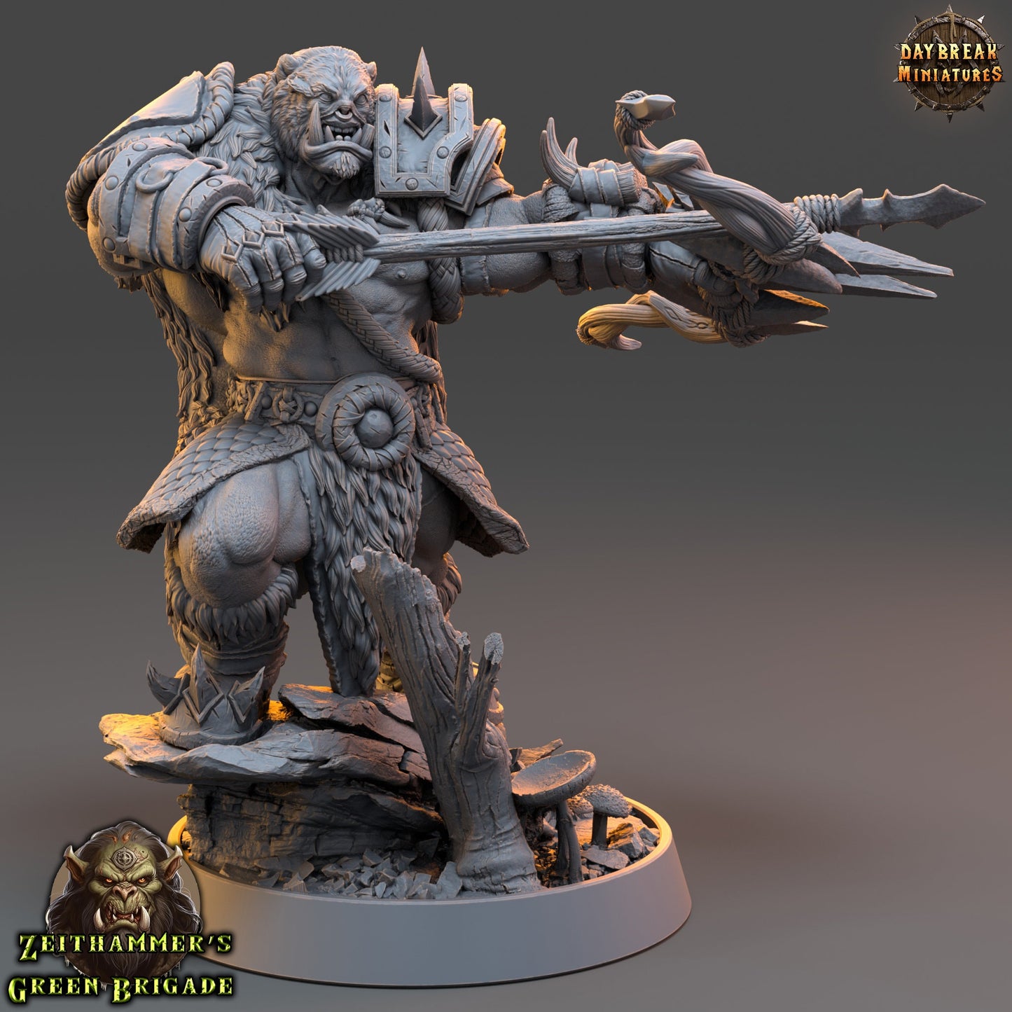 Orc Warrior with Bow | DayBreak Miniatures | Compatible with D&D/AOS | Fantasy | Tabletop