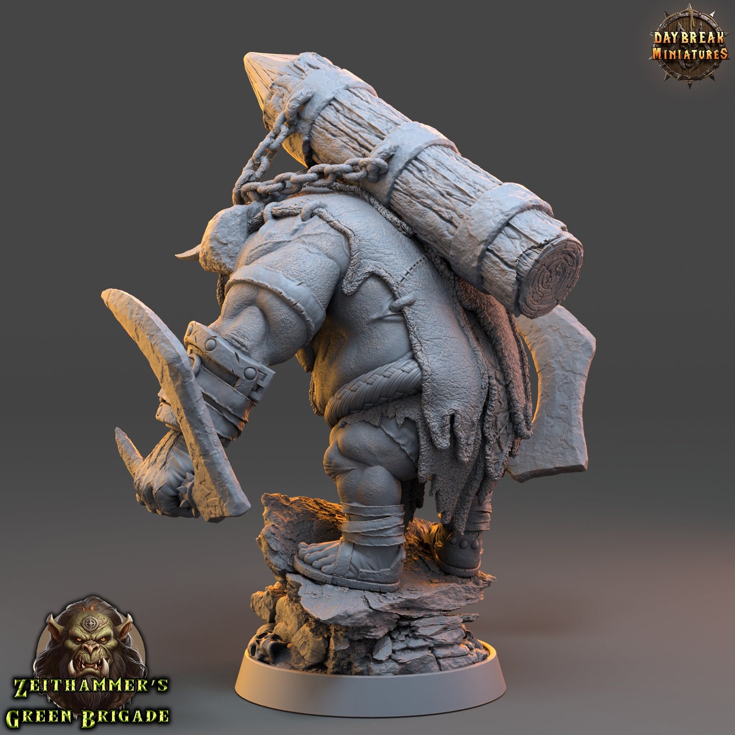 Orc Warrior Big Un Daggers | DayBreak Miniatures | Compatible with D&D/AOS | Fantasy | Tabletop