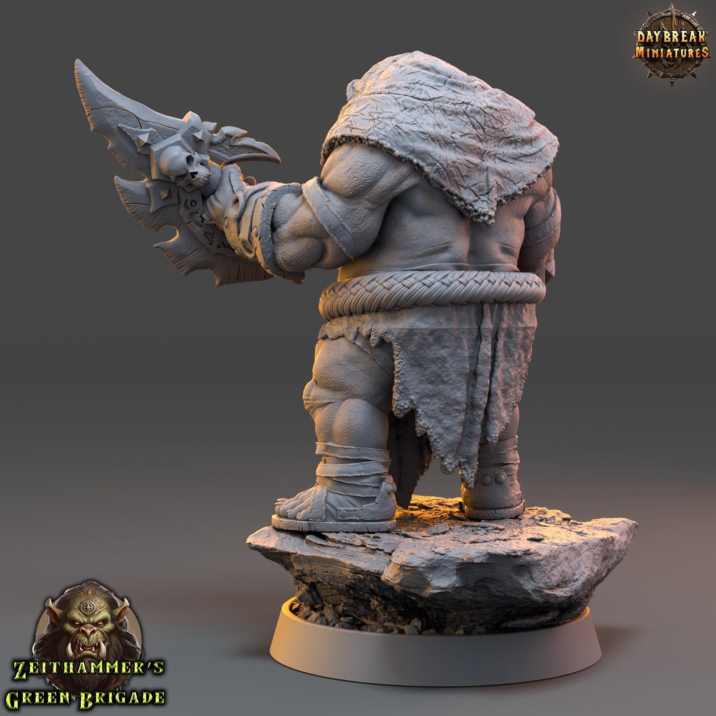 Orc Warrior Big Un Cleaver | DayBreak Miniatures | Compatible with D&D/AOS | Fantasy | Tabletop
