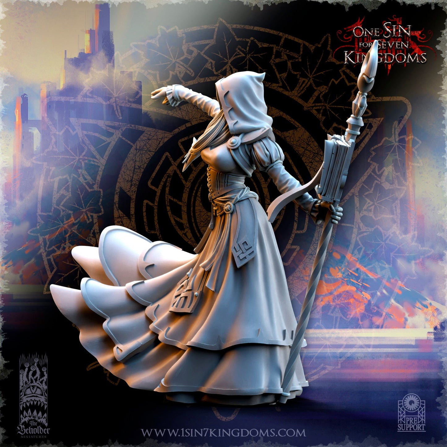 Elf Wizard Female | The Beholder Miniatures | Compatible with D&D/AoS | Fantasy | Tabletop RPG