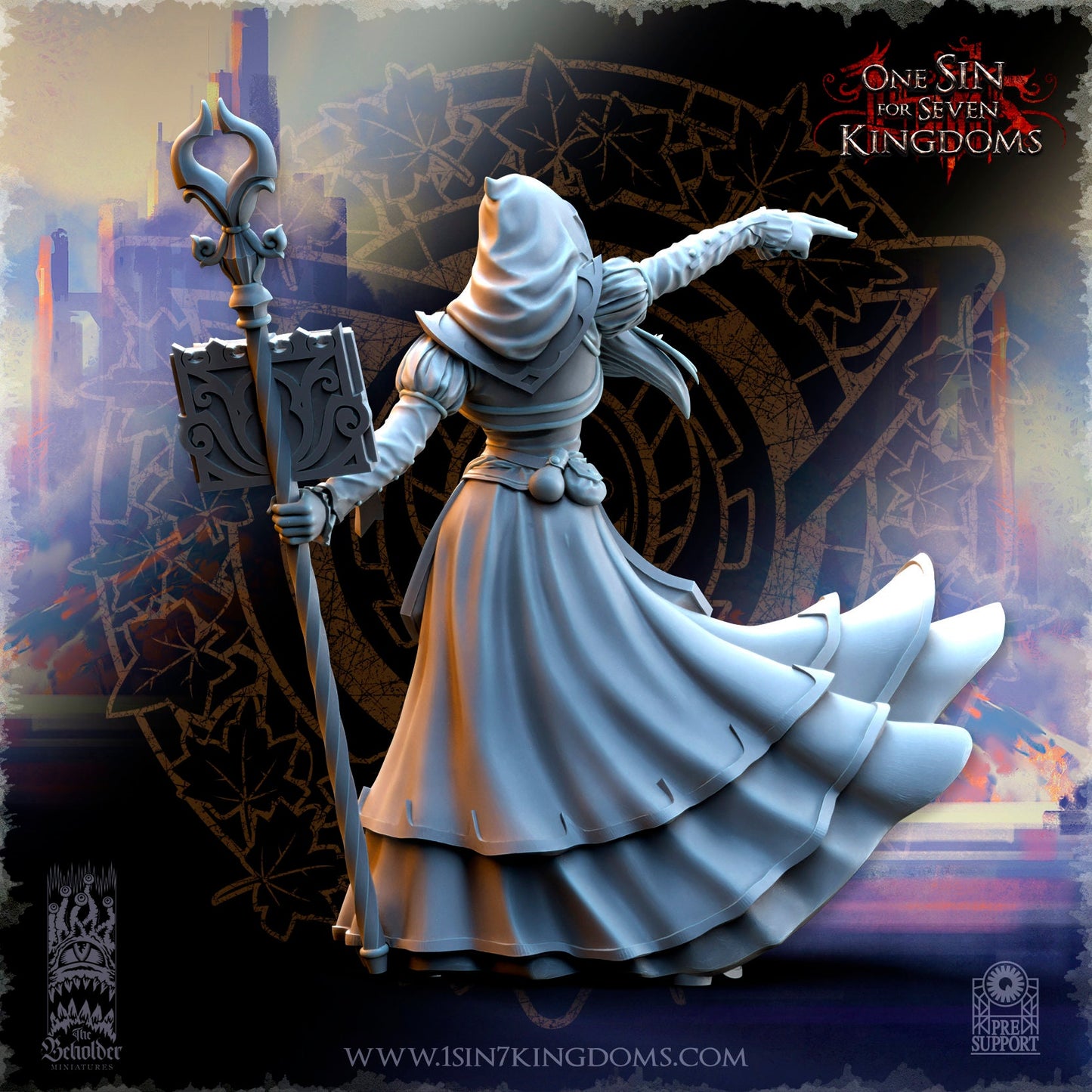 Elf Wizard Female | The Beholder Miniatures | Compatible with D&D/AoS | Fantasy | Tabletop RPG