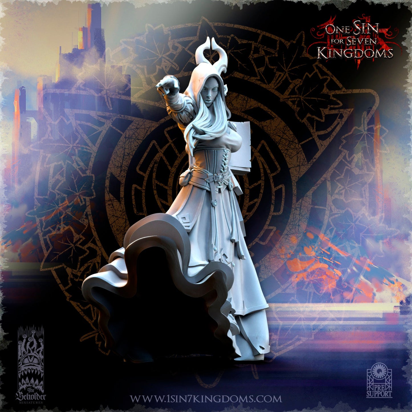 Elf Wizard Female | The Beholder Miniatures | Compatible with D&D/AoS | Fantasy | Tabletop RPG
