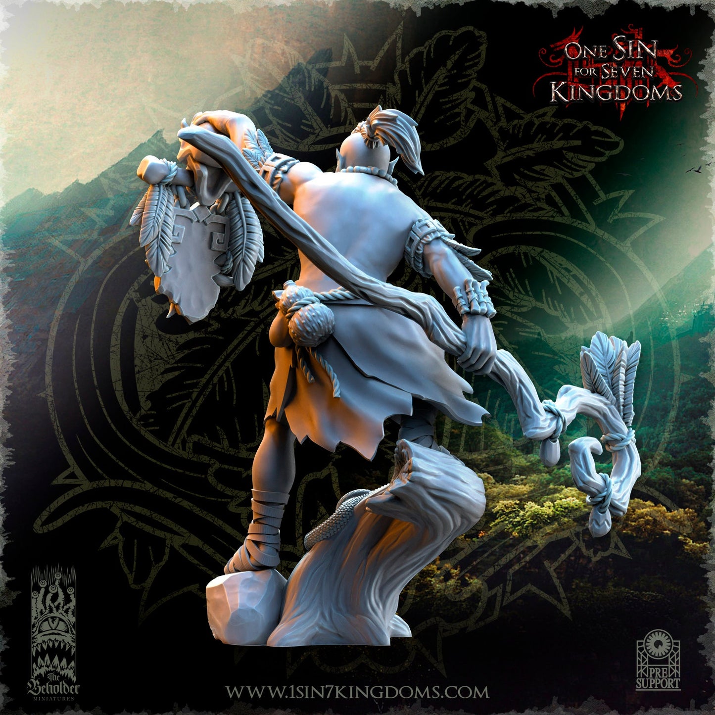 Savage Orc Shaman | The Beholder Miniatures | Compatible with D&D/AoS | Fantasy | Tabletop RPG