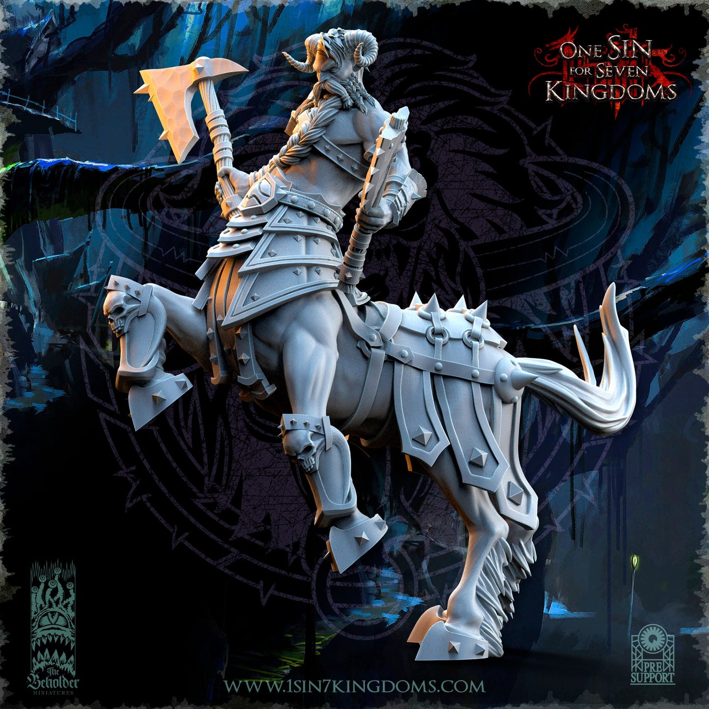Centaur Warlord | The Beholder Miniatures | Compatible with D&D/AoS | Fantasy | Tabletop RPG