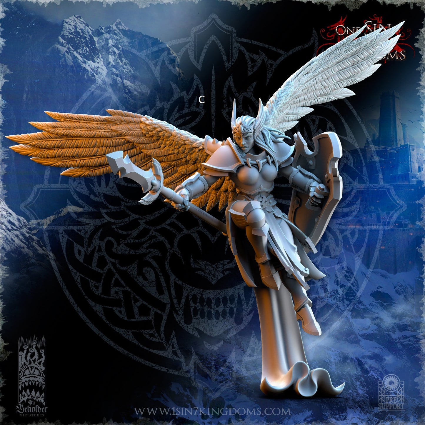 Storm Wolves Valkyrie Eternals | The Beholder Miniatures | Compatible with D&D/AoS | Fantasy | Tabletop RPG