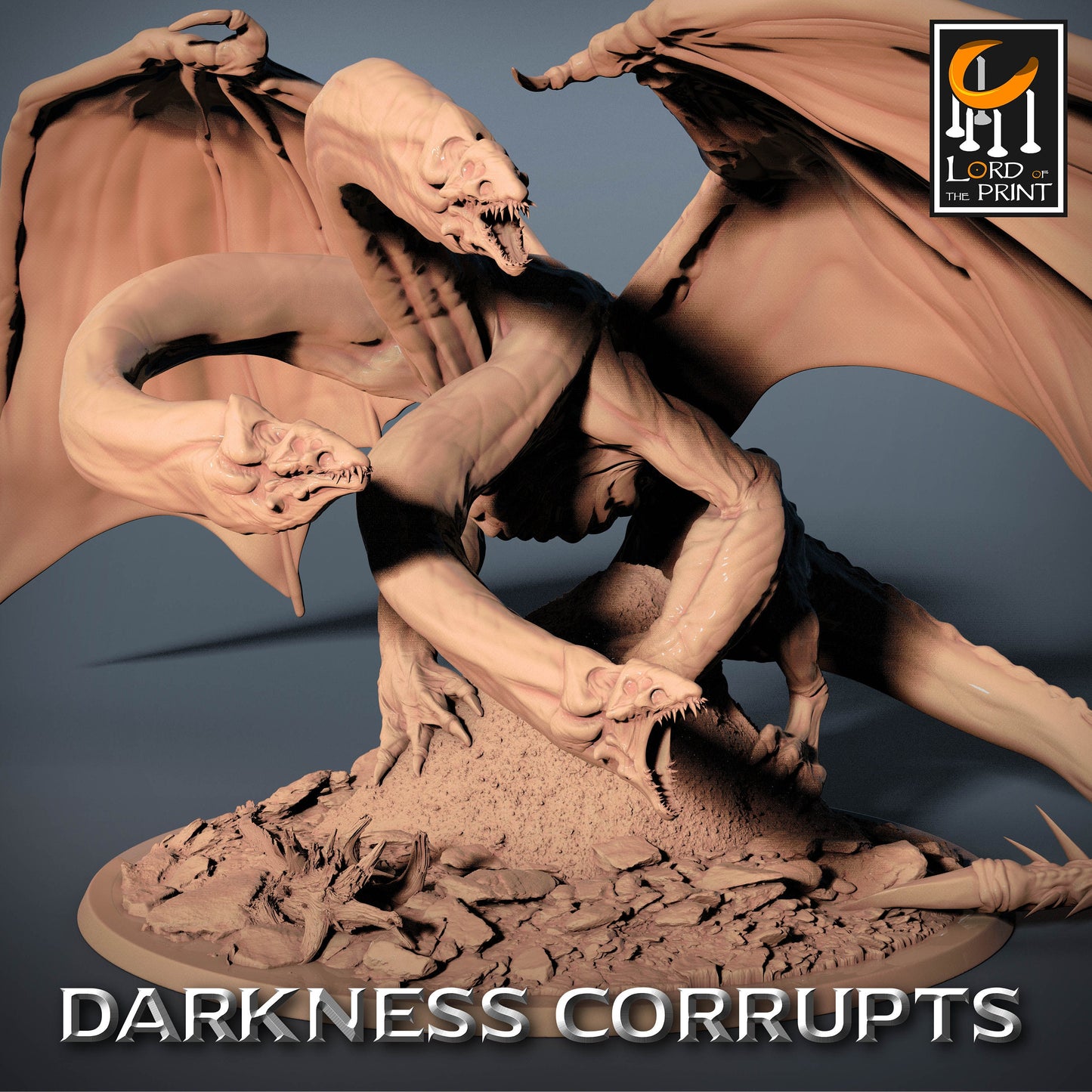 Hydra Three headed Dragon | Rescale Miniatures | Compatible with D&D/AoS | Fantasy | Tabletop RPG