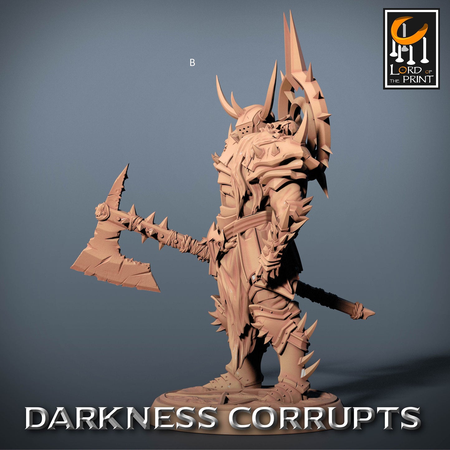 Dark Knight with Axe | Rescale Miniatures | Compatible with D&D/AoS | Fantasy | Tabletop RPG