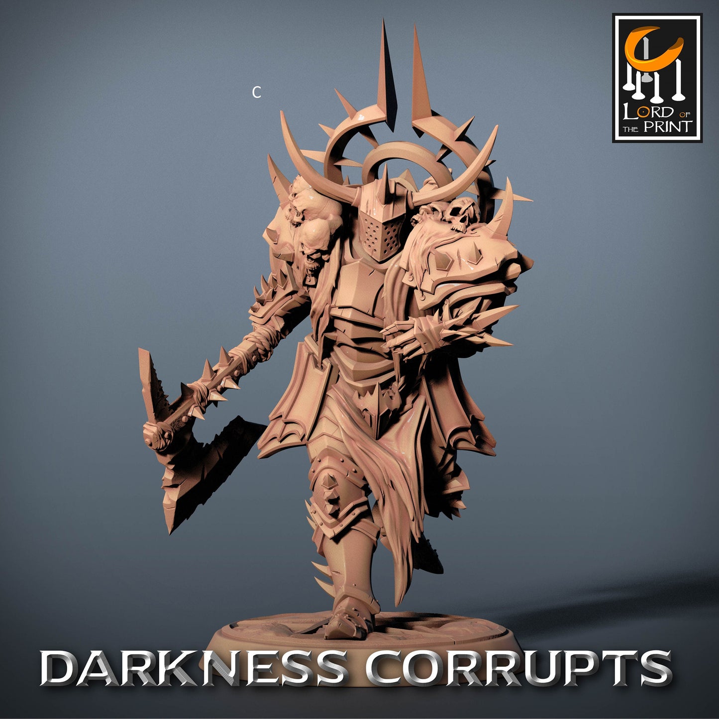 Dark Knight with Axe | Rescale Miniatures | Compatible with D&D/AoS | Fantasy | Tabletop RPG