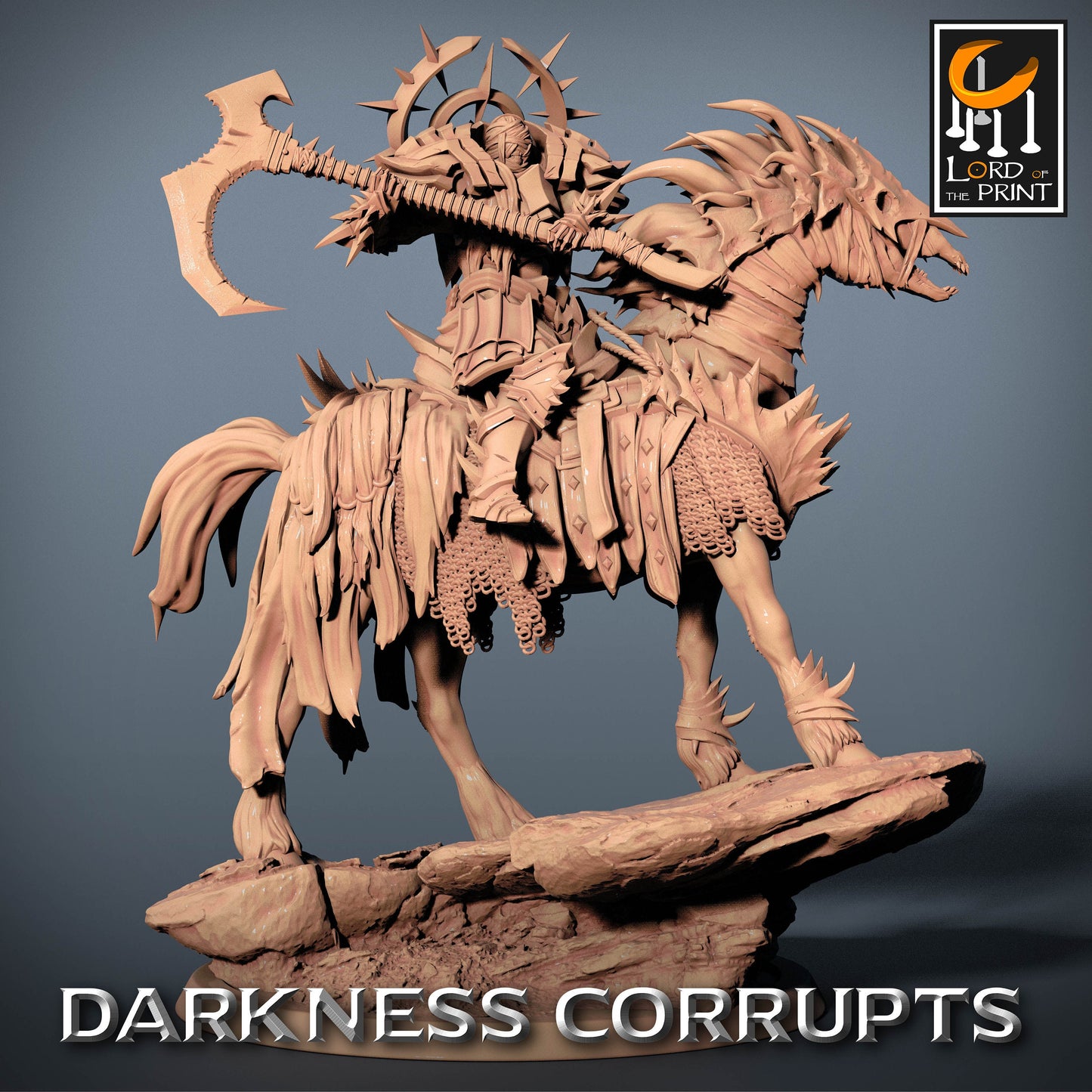 Dark Knight with Scythe on Skeleton Horse | Rescale Miniatures | Compatible with D&D/AoS | Fantasy | Tabletop RPG