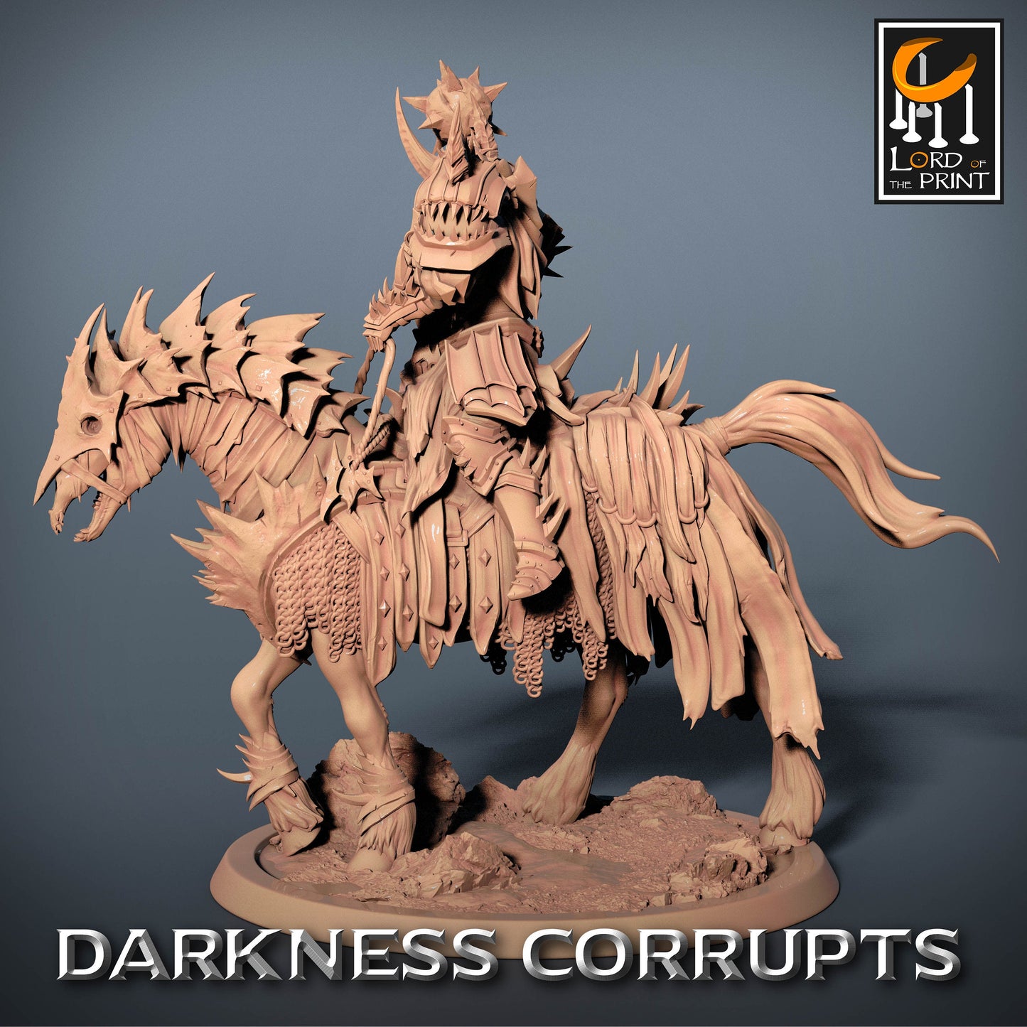 Dark Knight with Mace on Skeleton Horse | Rescale Miniatures | Compatible with D&D/AoS | Fantasy | Tabletop RPG