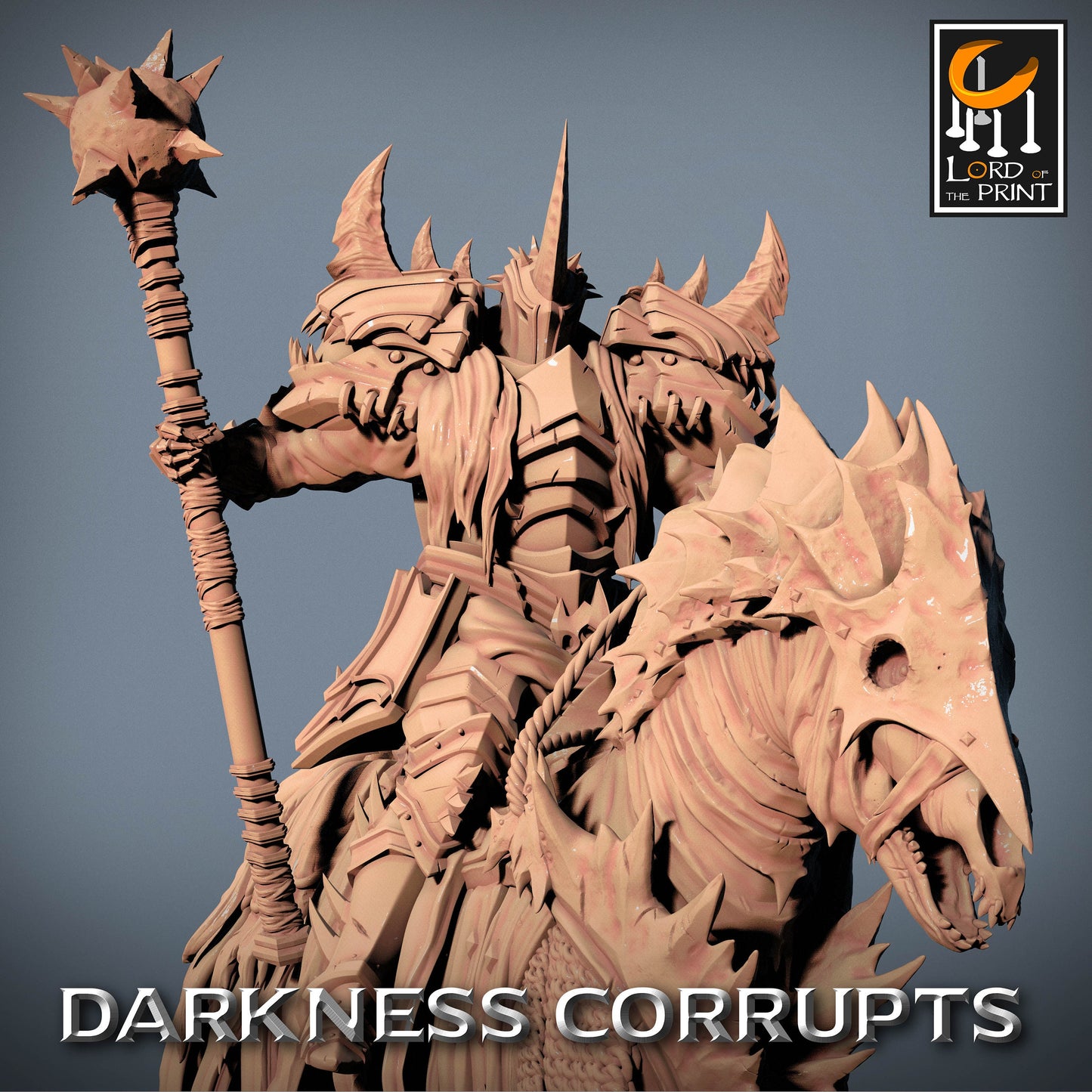 Dark Knight with Mace on Skeleton Horse | Rescale Miniatures | Compatible with D&D/AoS | Fantasy | Tabletop RPG