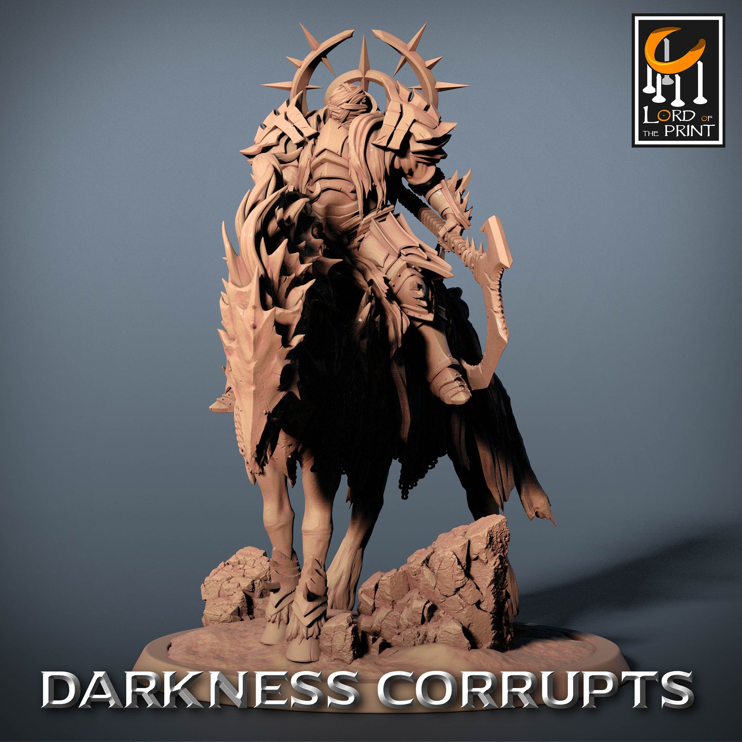 Dark Knight with Scythe on Skeleton Horse | Rescale Miniatures | Compatible with D&D/AoS | Fantasy | Tabletop RPG