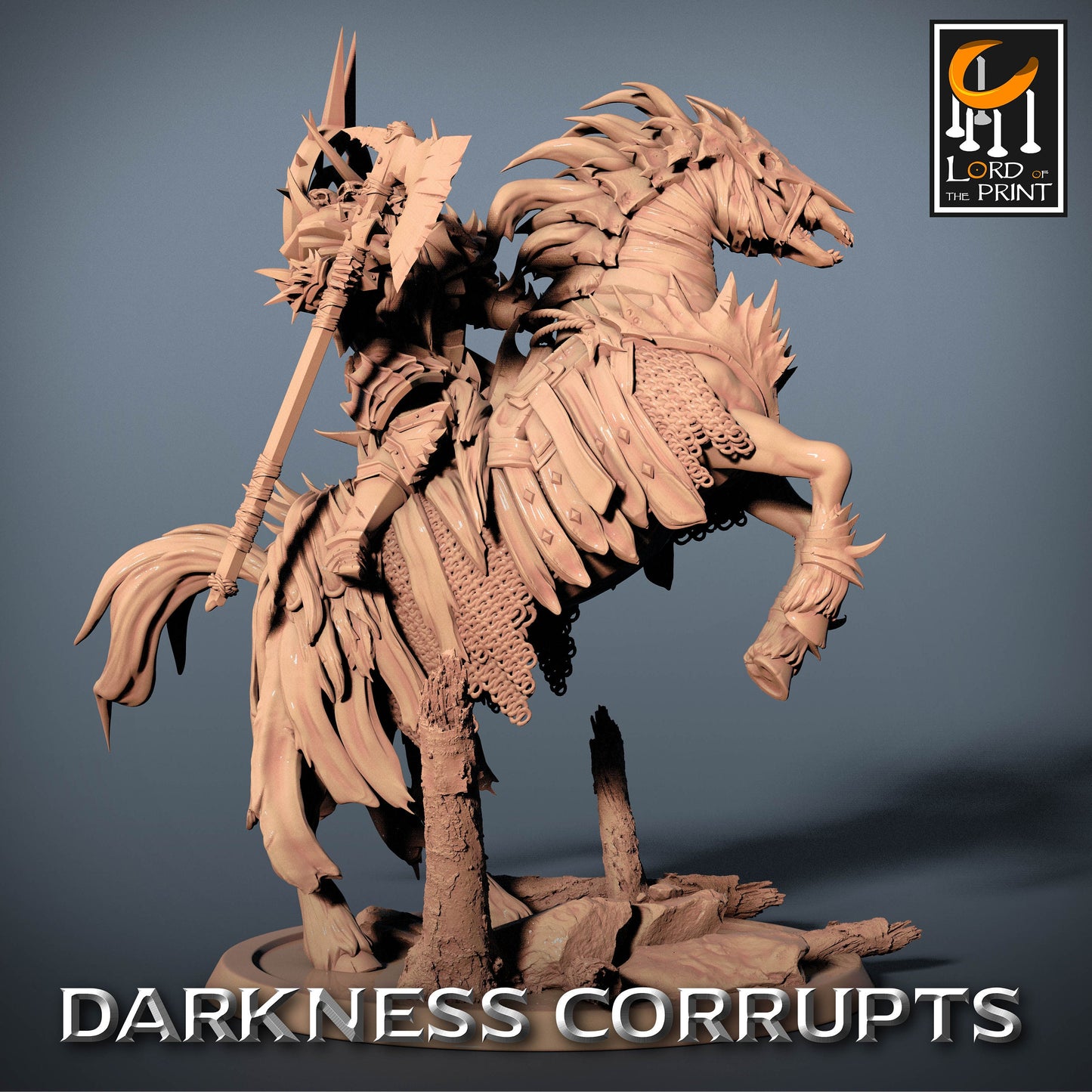 Dark Knight with Axe on Skeleton Horse | Rescale Miniatures | Compatible with D&D/AoS | Fantasy | Tabletop RPG