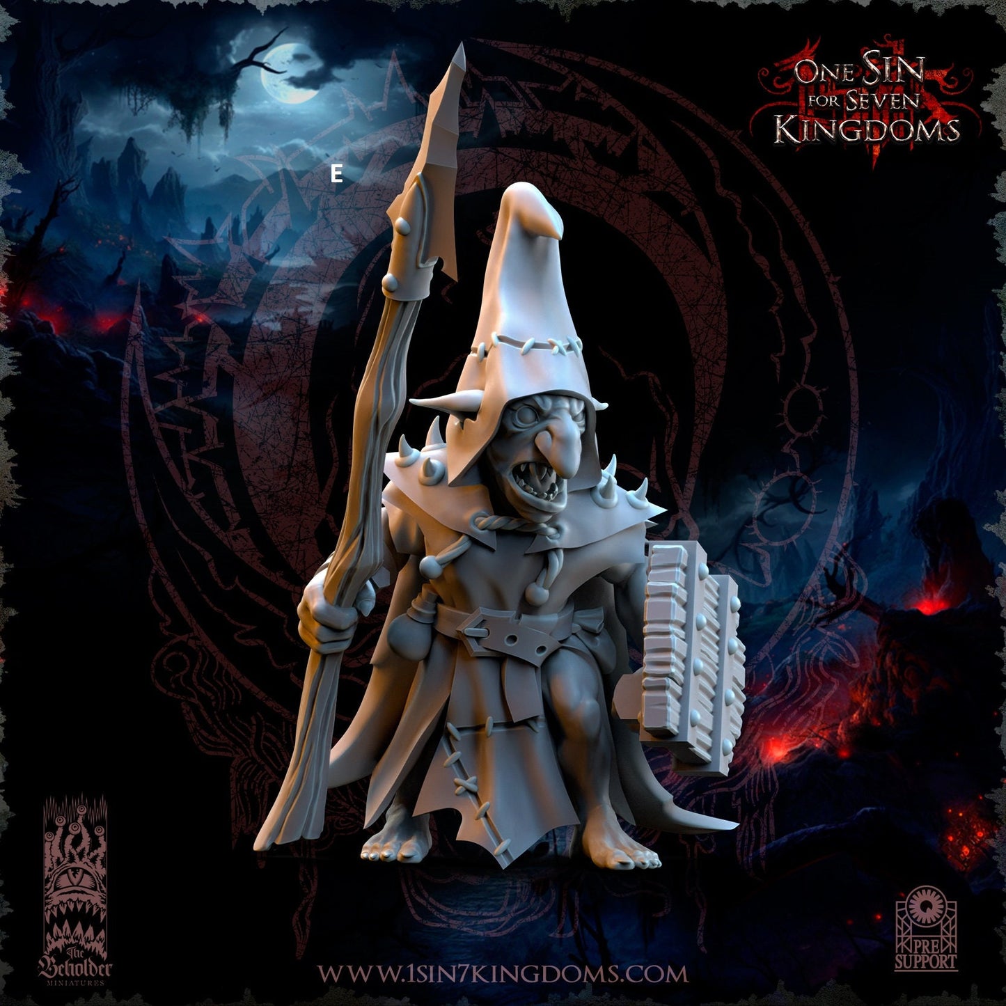 Black Horde Goblin Spear and Shield | The Beholder Miniatures | Compatible with D&D/AoS | Fantasy | Tabletop RPG