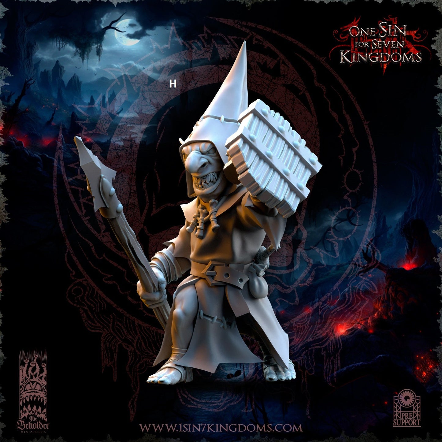 Black Horde Goblin Spear and Shield | The Beholder Miniatures | Compatible with D&D/AoS | Fantasy | Tabletop RPG