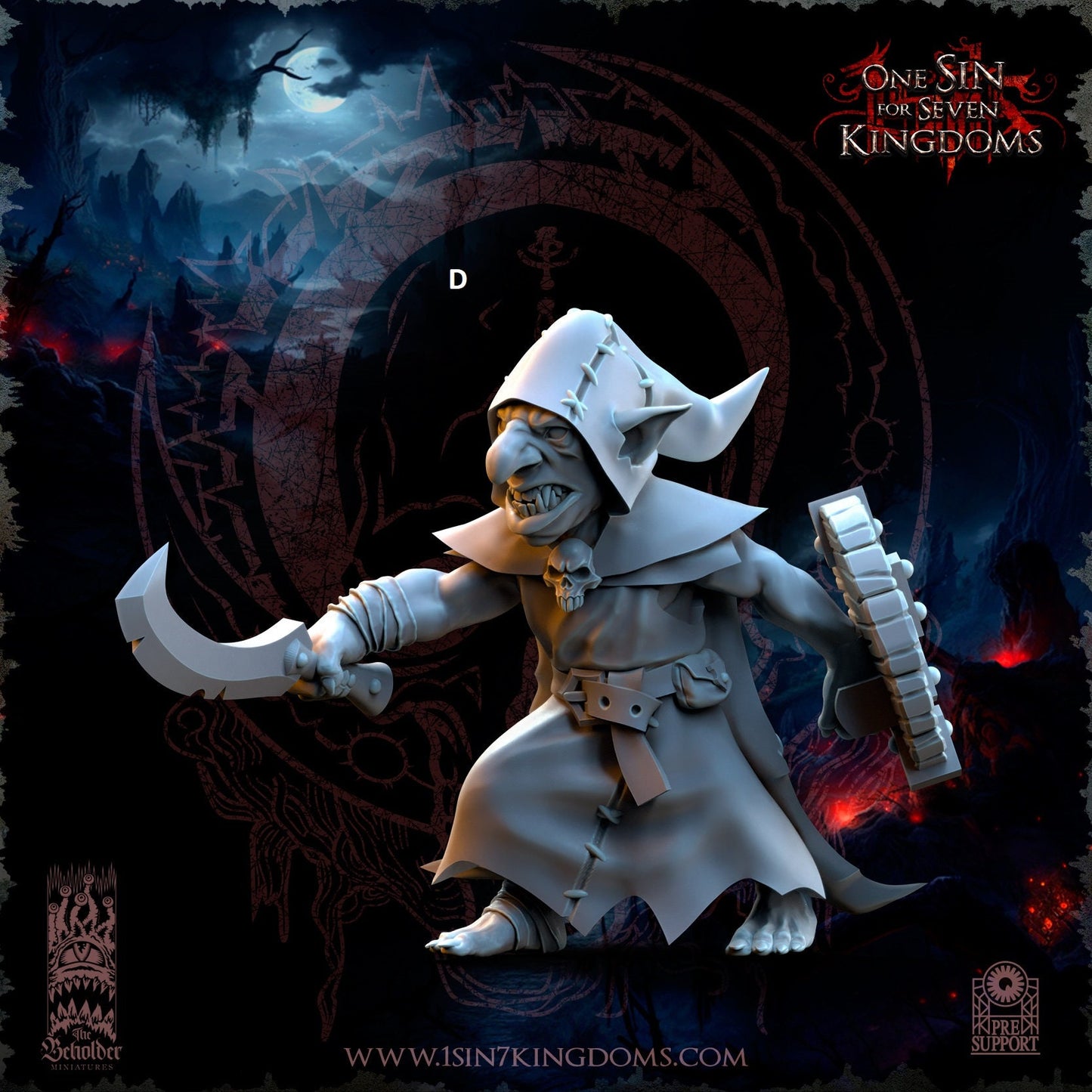 Black Horde Goblin One Handed Weapon and Shield | The Beholder Miniatures | Compatible with D&D/AoS | Fantasy | Tabletop RPG