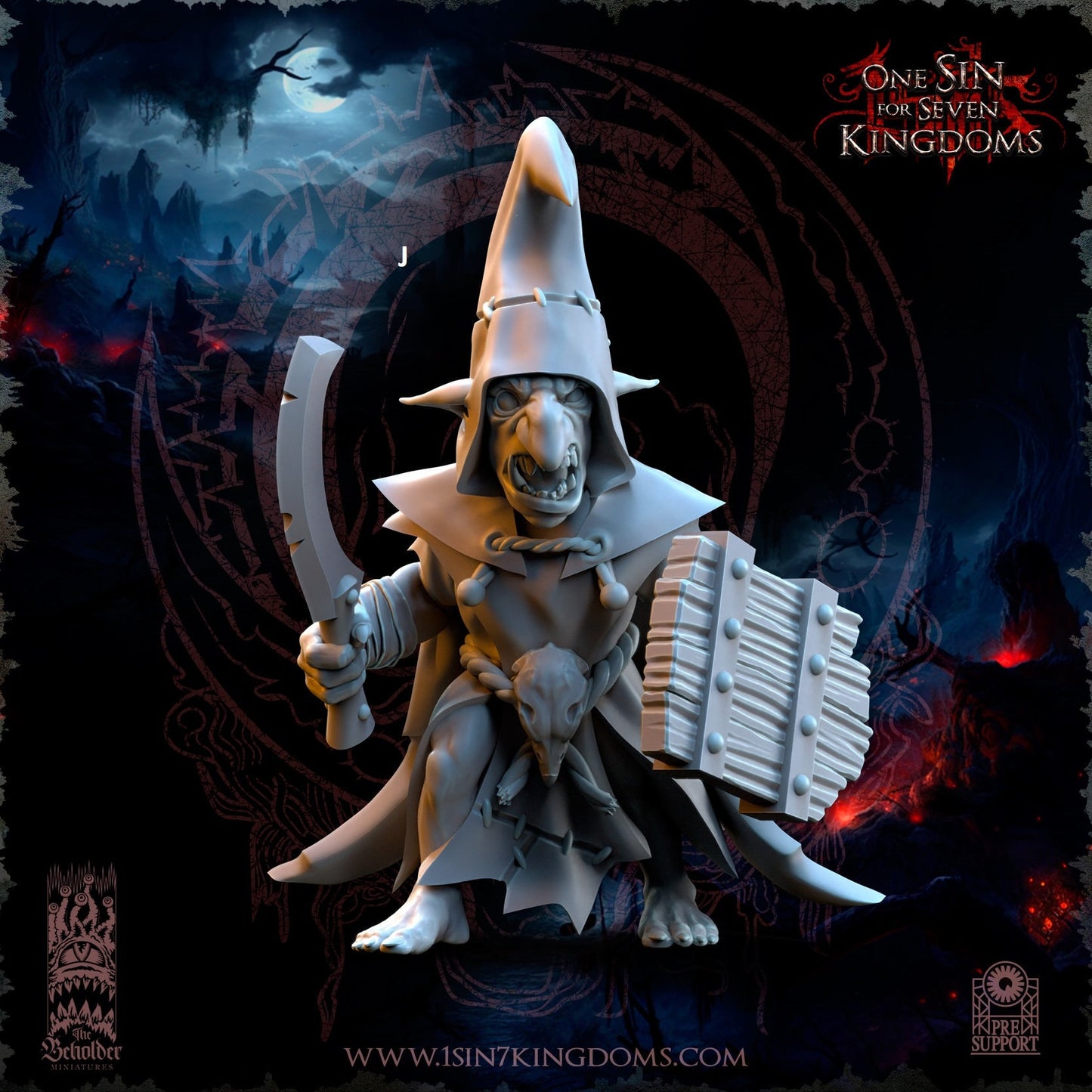 Black Horde Goblin One Handed Weapon and Shield | The Beholder Miniatures | Compatible with D&D/AoS | Fantasy | Tabletop RPG