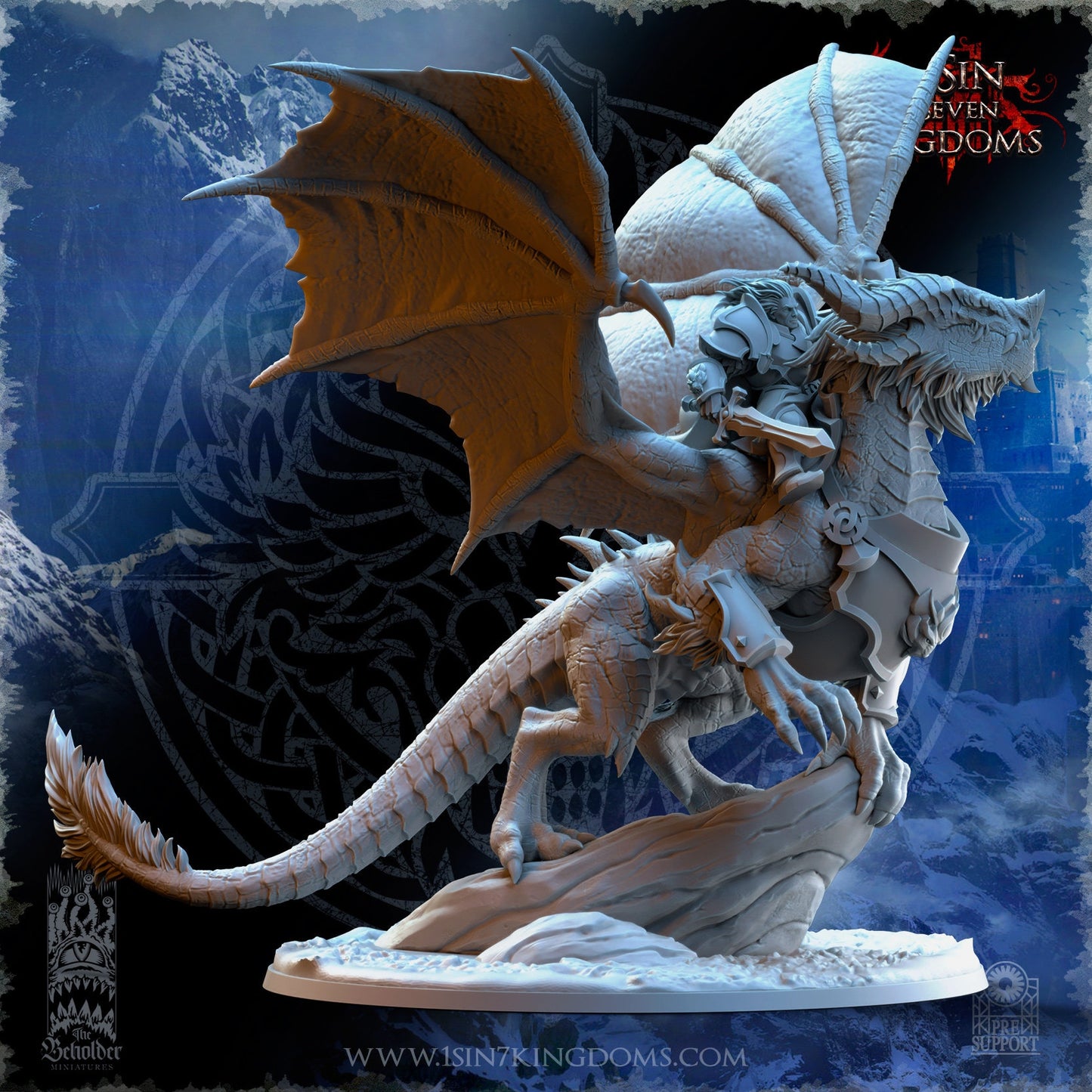 StormWolves Eternals Lord on Drake | The Beholder Miniatures | Compatible with D&D/AoS | Fantasy | Tabletop RPG