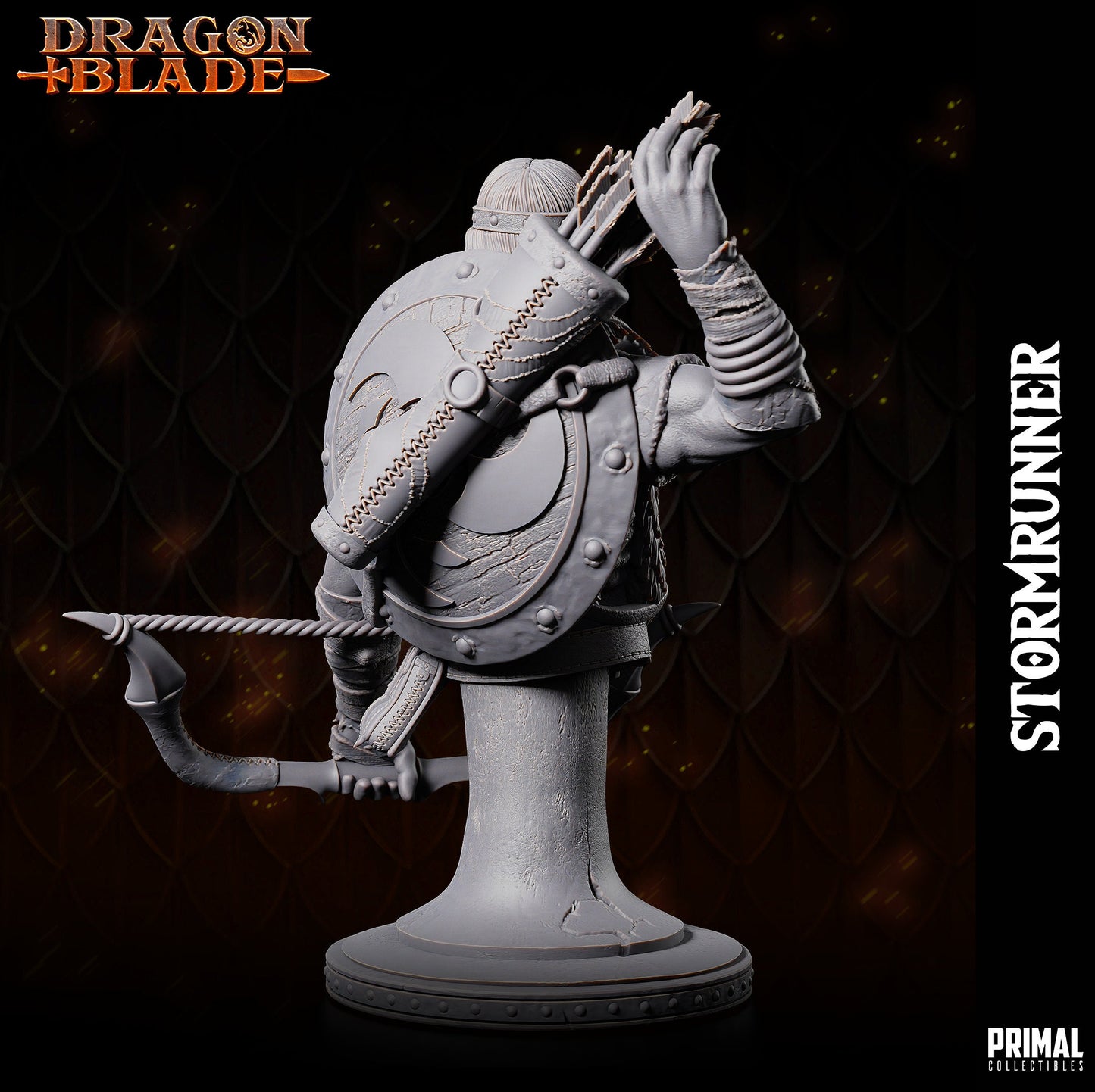 Human Ranger StormRunner Bust | Primal Collectibles | Compatible with D&D/AoS | Fantasy
