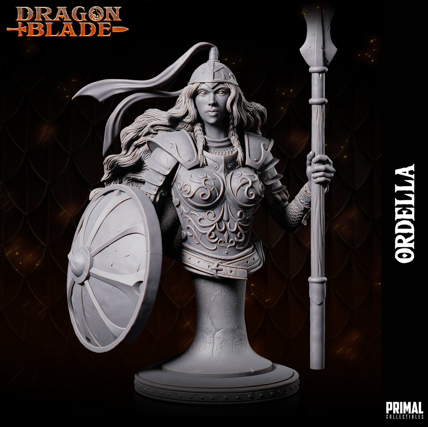 Female Warrior Ordella Bust | Primal Collectibles | Compatible with D&D/AoS | Fantasy