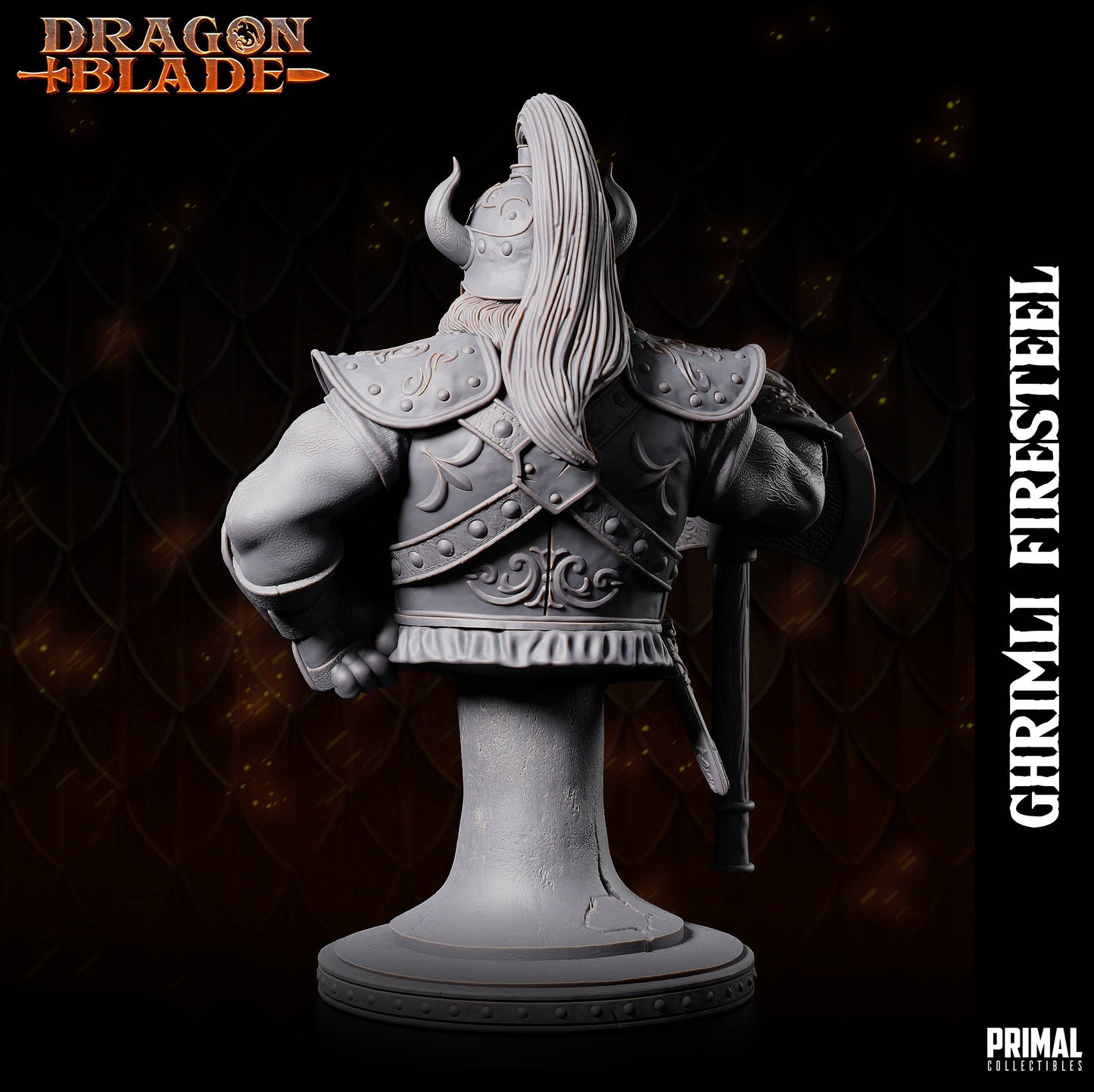 Dwarf Warrior Ghrimli Bust | Primal Collectibles | Compatible with D&D/AoS | Fantasy