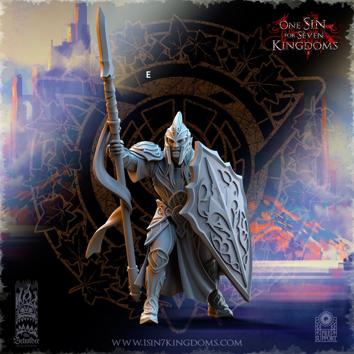 High Elf Spear and Shield | The Beholder Miniatures | Compatible with D&D/AoS | Fantasy | Tabletop RPG