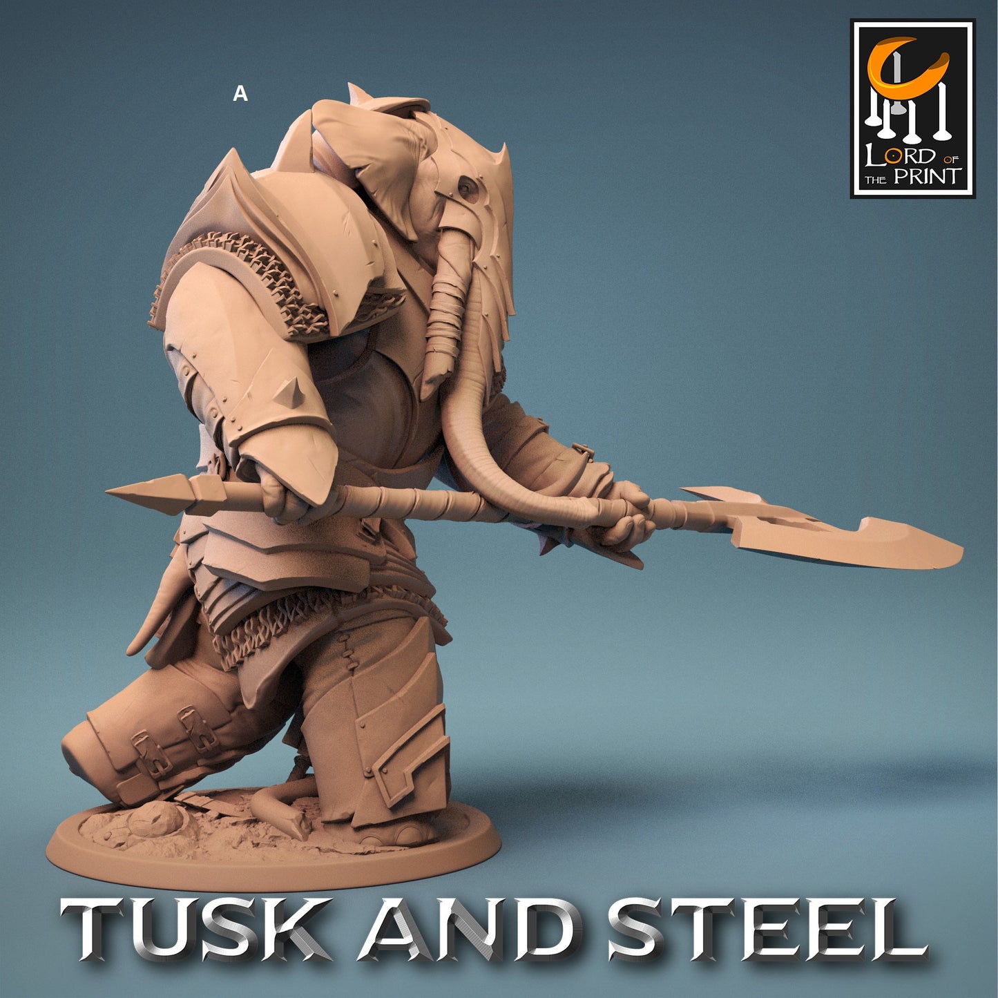Loxodon with Halberd | Rescale Miniatures | Compatible with D&D/AoS | Fantasy | Tabletop RPG