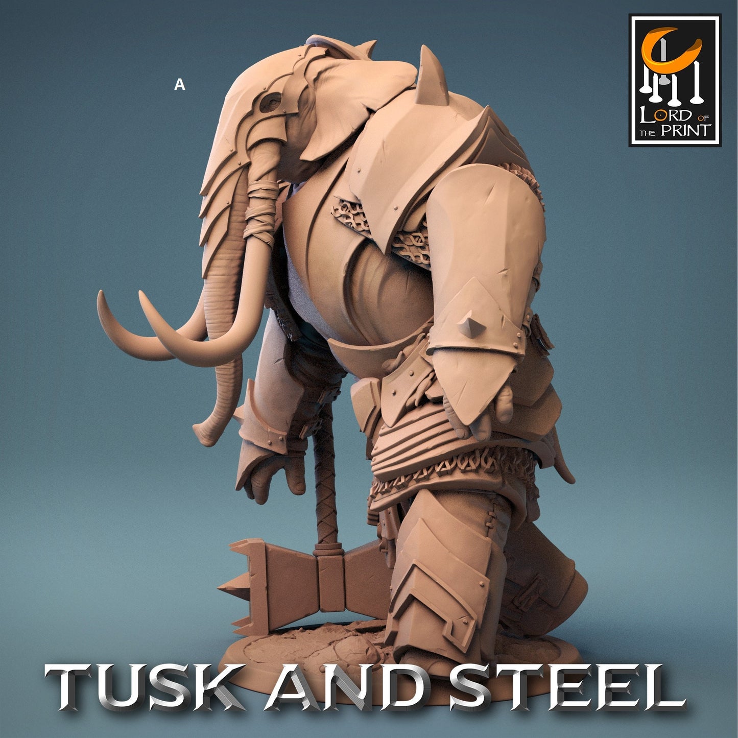 Loxodon with Great Hammer | Rescale Miniatures | Compatible with D&D/AoS | Fantasy | Tabletop RPG
