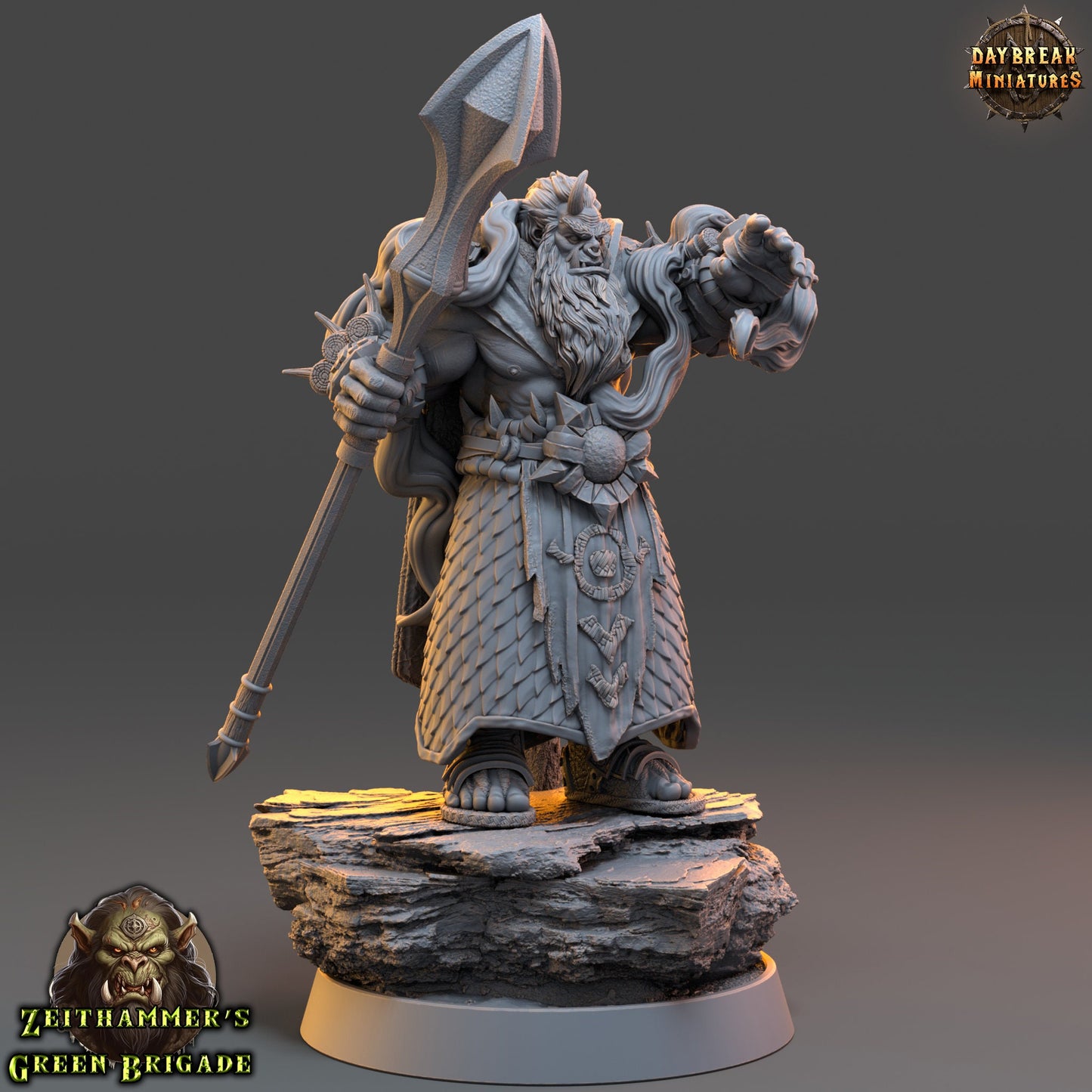 Orc Sorcerer | DayBreak Miniatures | Compatible with D&D/AOS | Fantasy | Tabletop