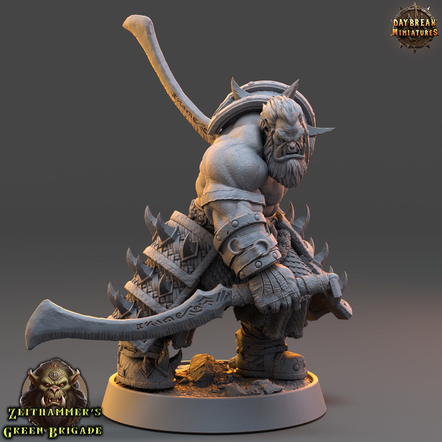 Orc Warrior Dual Swords | DayBreak Miniatures | Compatible with D&D/AOS | Fantasy | Tabletop