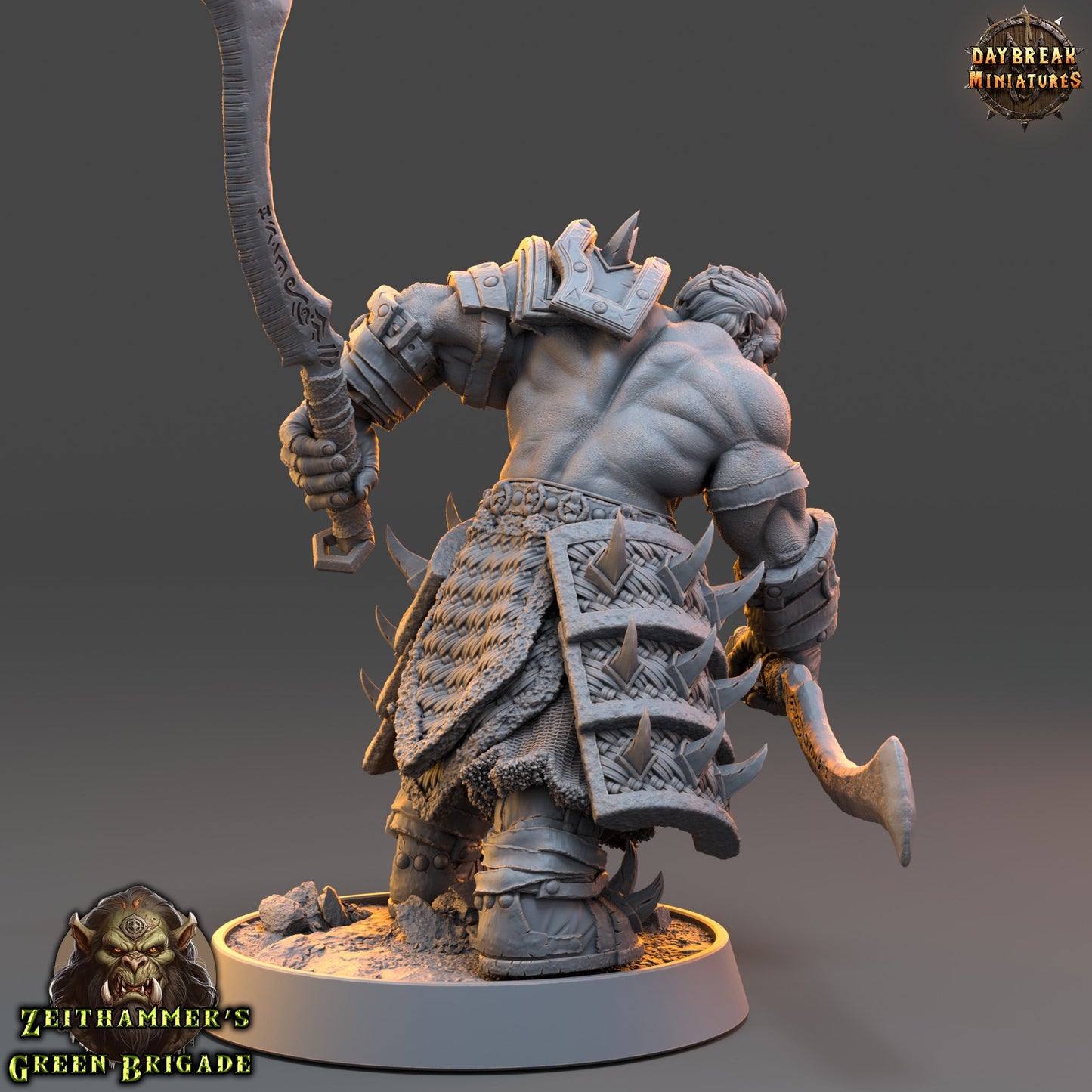 Orc Warrior Dual Swords | DayBreak Miniatures | Compatible with D&D/AOS | Fantasy | Tabletop