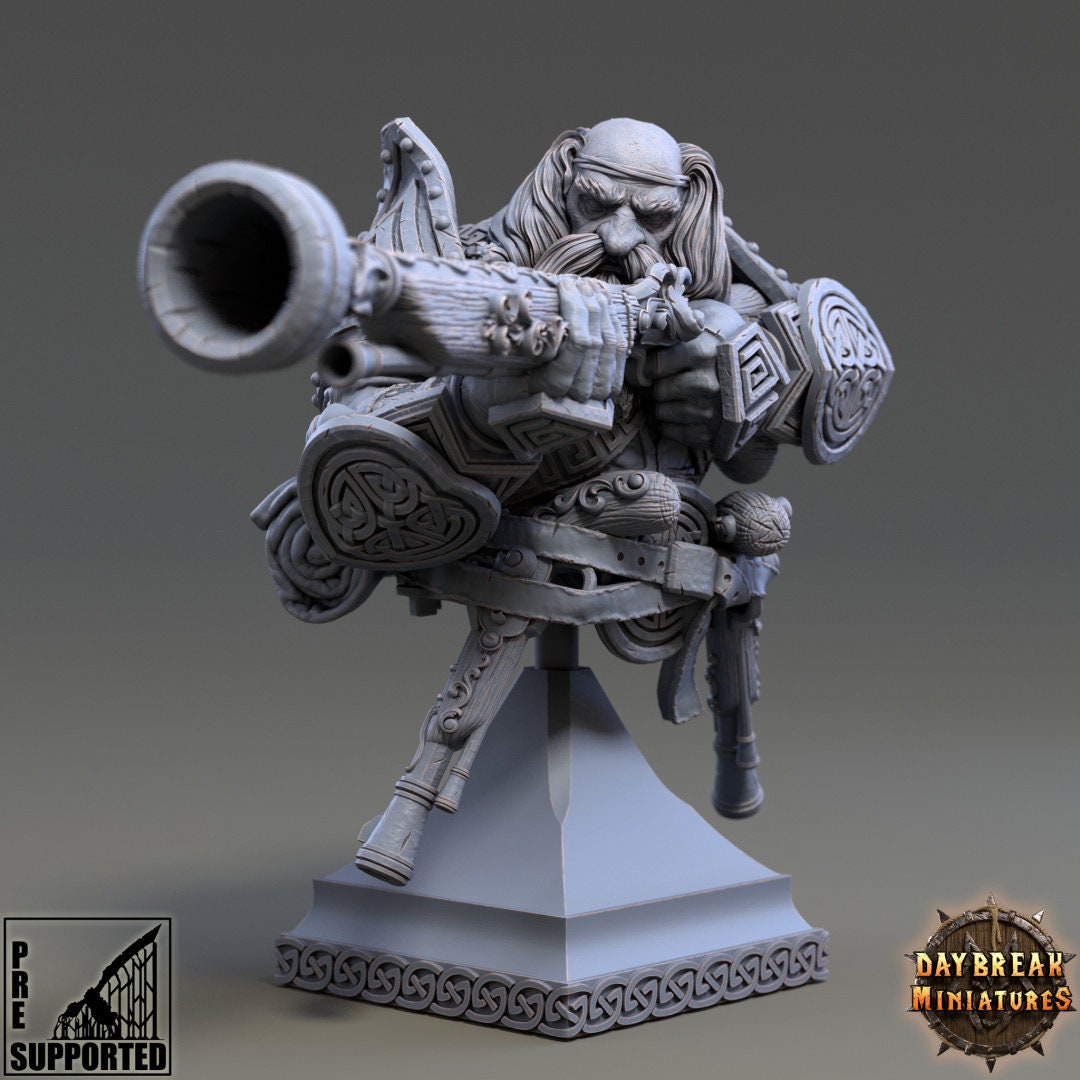 Dwarf Warrior Holgrim Bust | DayBreak Miniatures | Compatible with D&D/AOS | Fantasy | Tabletop