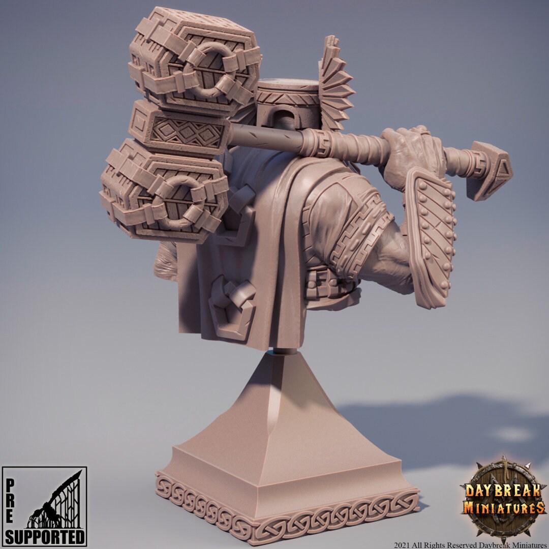 Dwarf Ilmar Bust | DayBreak Miniatures | Compatible with D&D/AOS | Fantasy | Tabletop