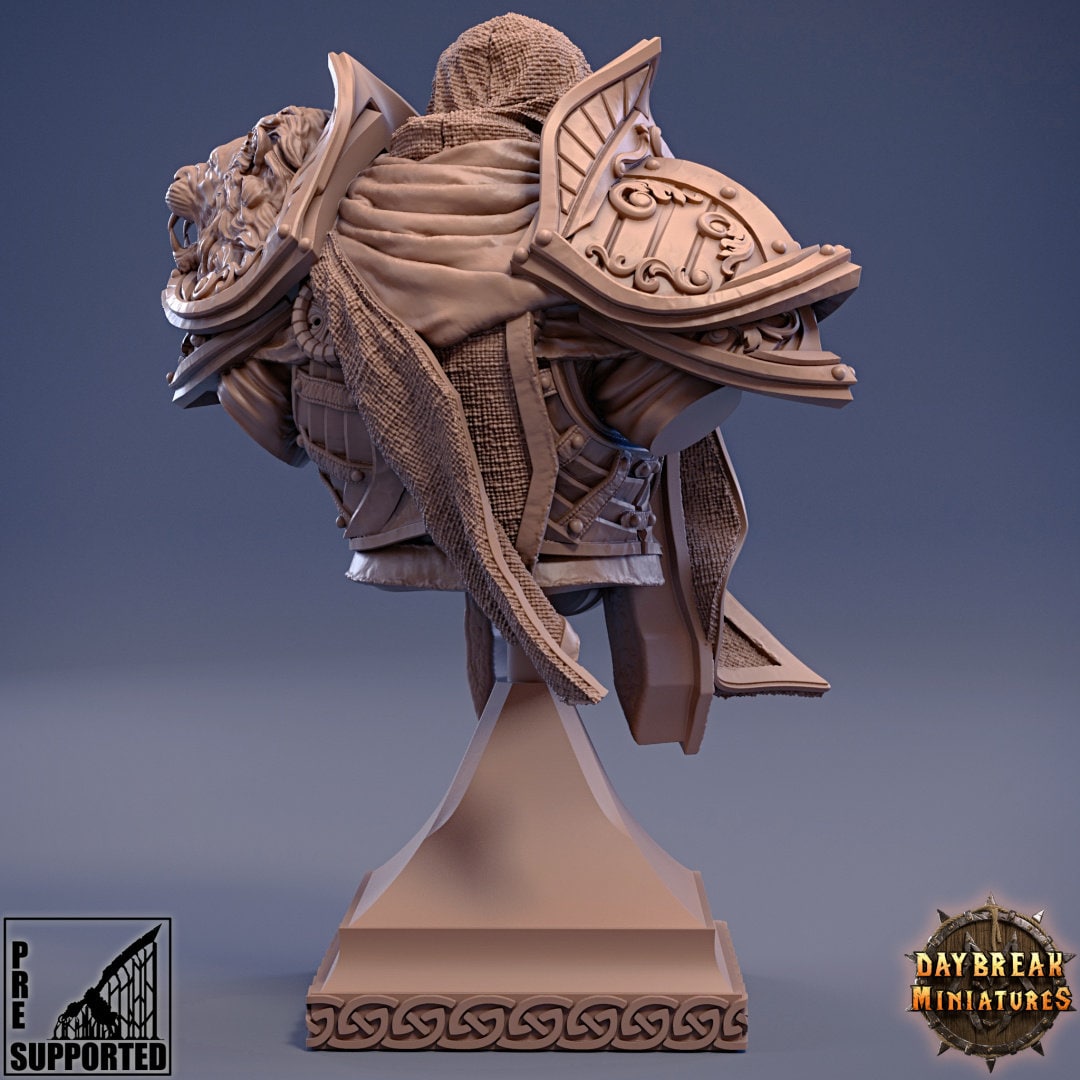 Paladin Mattius Bust | DayBreak Miniatures | Compatible with D&D/AOS | Fantasy | Tabletop