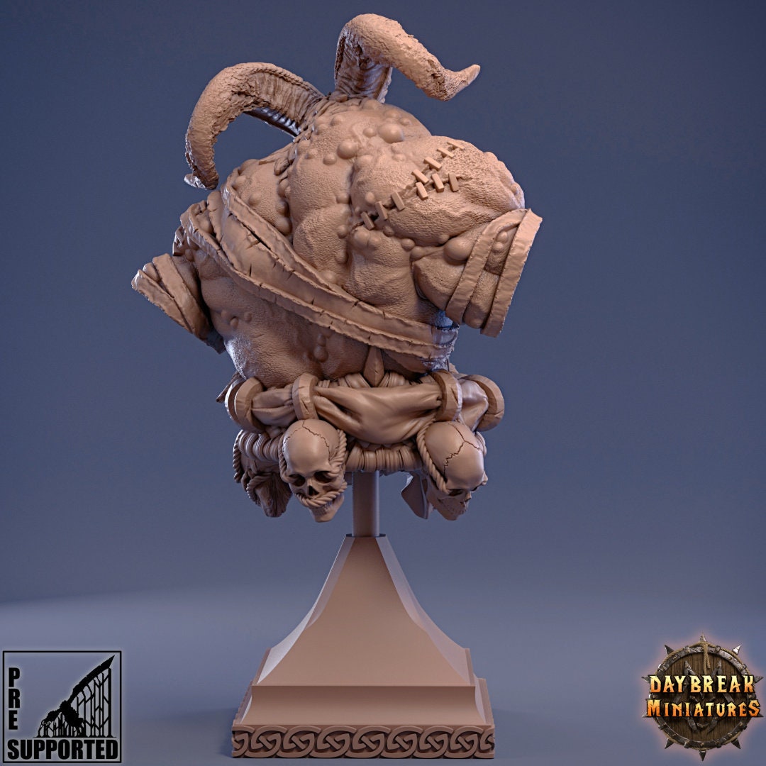 Beastman Spetzaar Bust | DayBreak Miniatures | Compatible with D&D/AOS | Fantasy | Tabletop