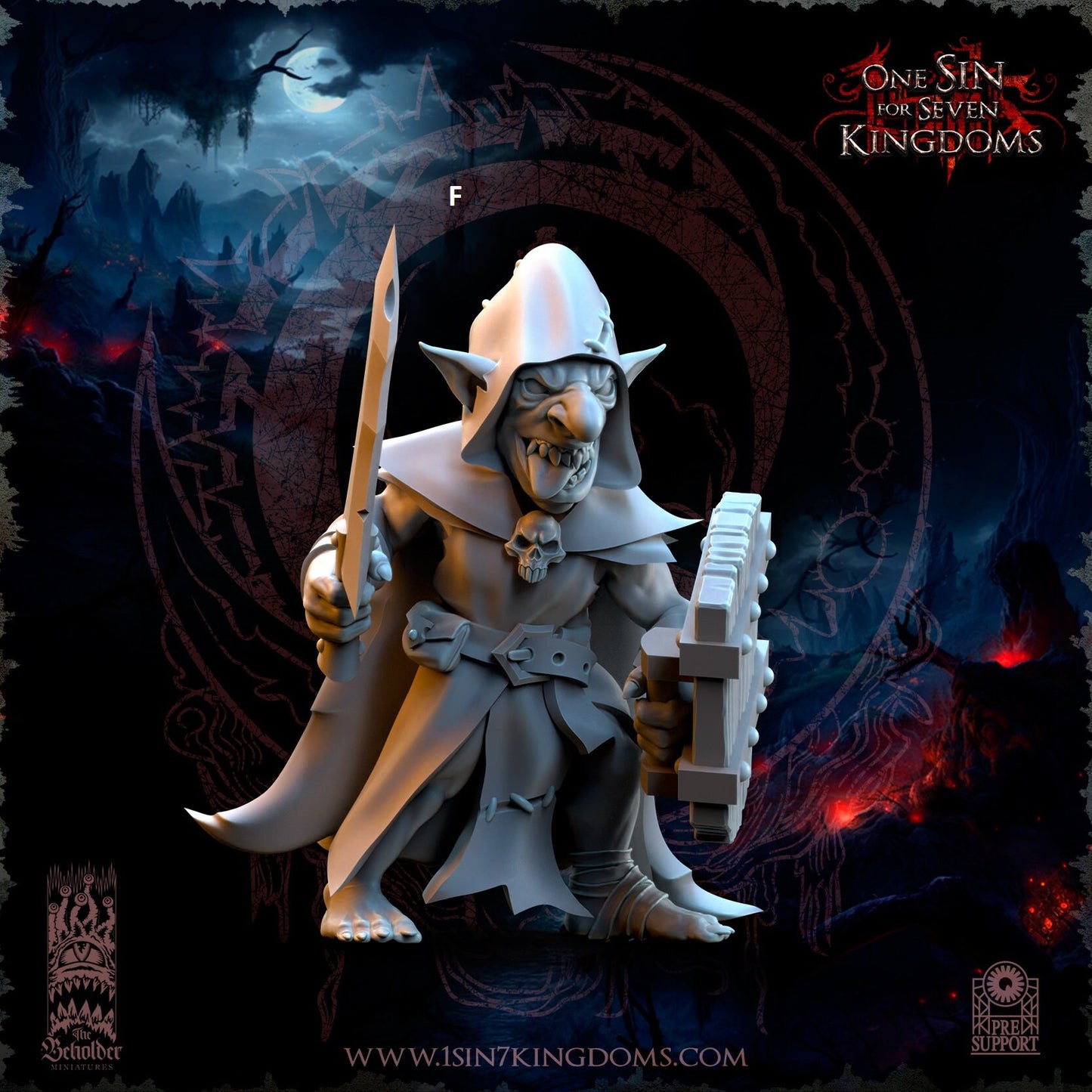 Black Horde Goblin One Handed Weapon and Shield | The Beholder Miniatures | Compatible with D&D/AoS | Fantasy | Tabletop RPG