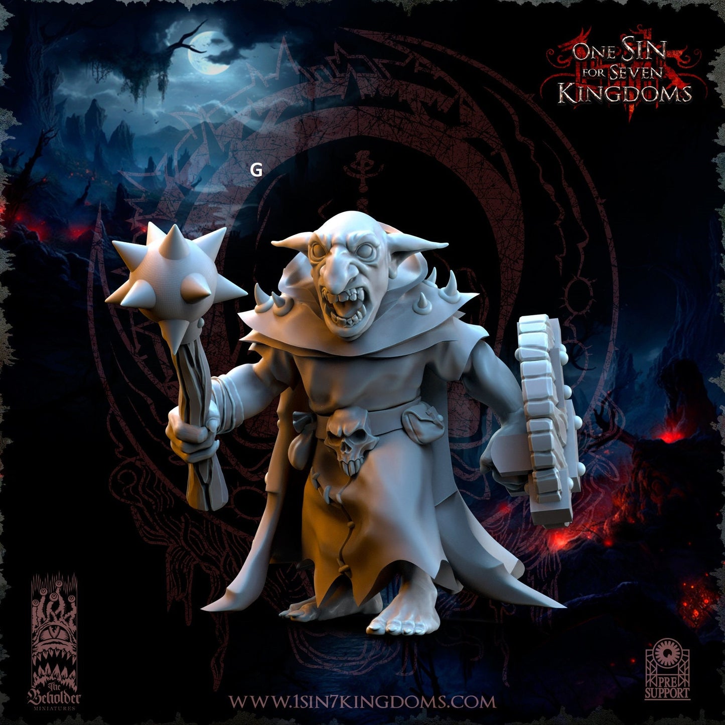 Black Horde Goblin One Handed Weapon and Shield | The Beholder Miniatures | Compatible with D&D/AoS | Fantasy | Tabletop RPG